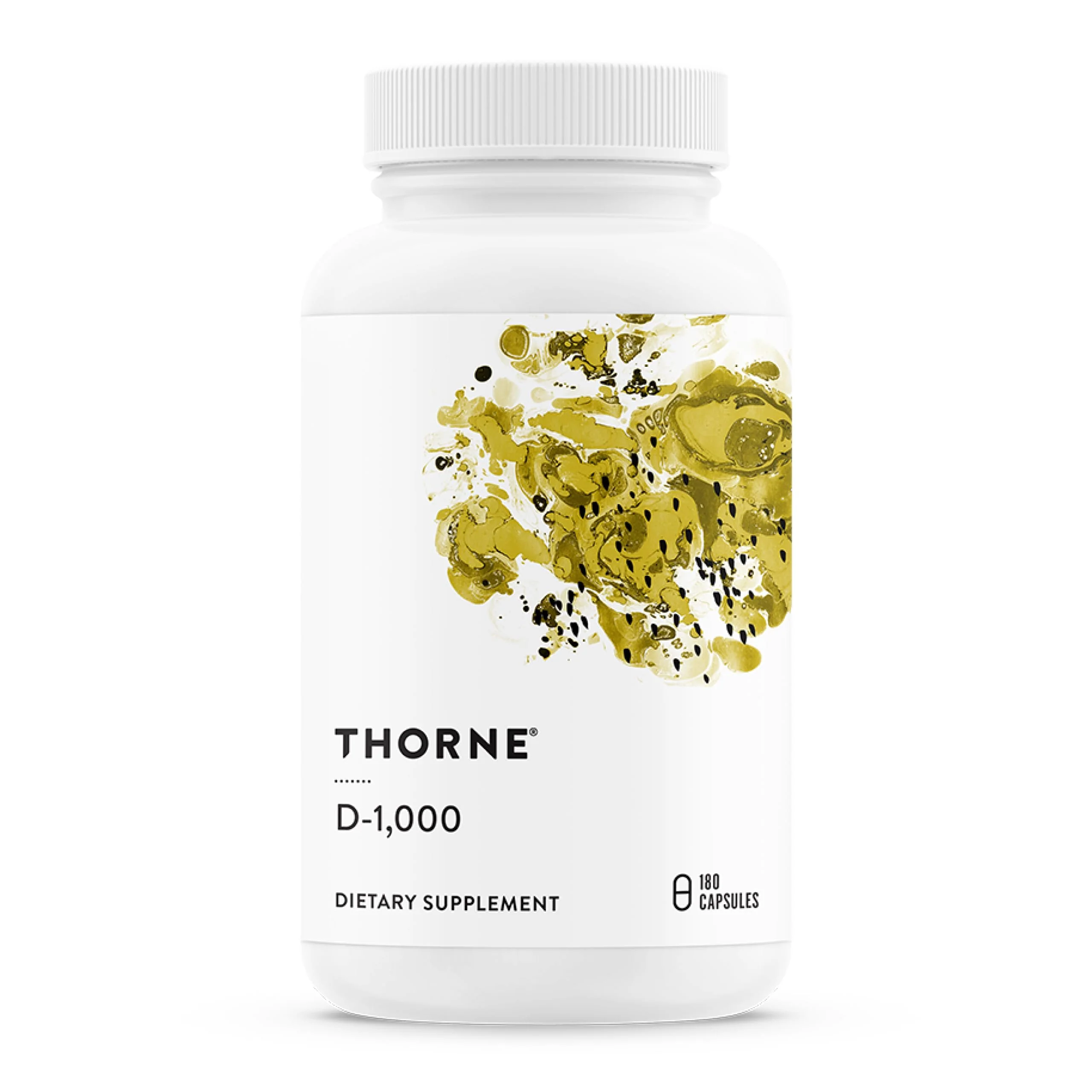THORNE - Vitamin D3 Supplement - Supports Healthy Bones, Teeth, Muscles, Cardiovascular & Immune Function* - Gluten, Dairy & Soy-Free - 1,000 IU - 180 Capsules