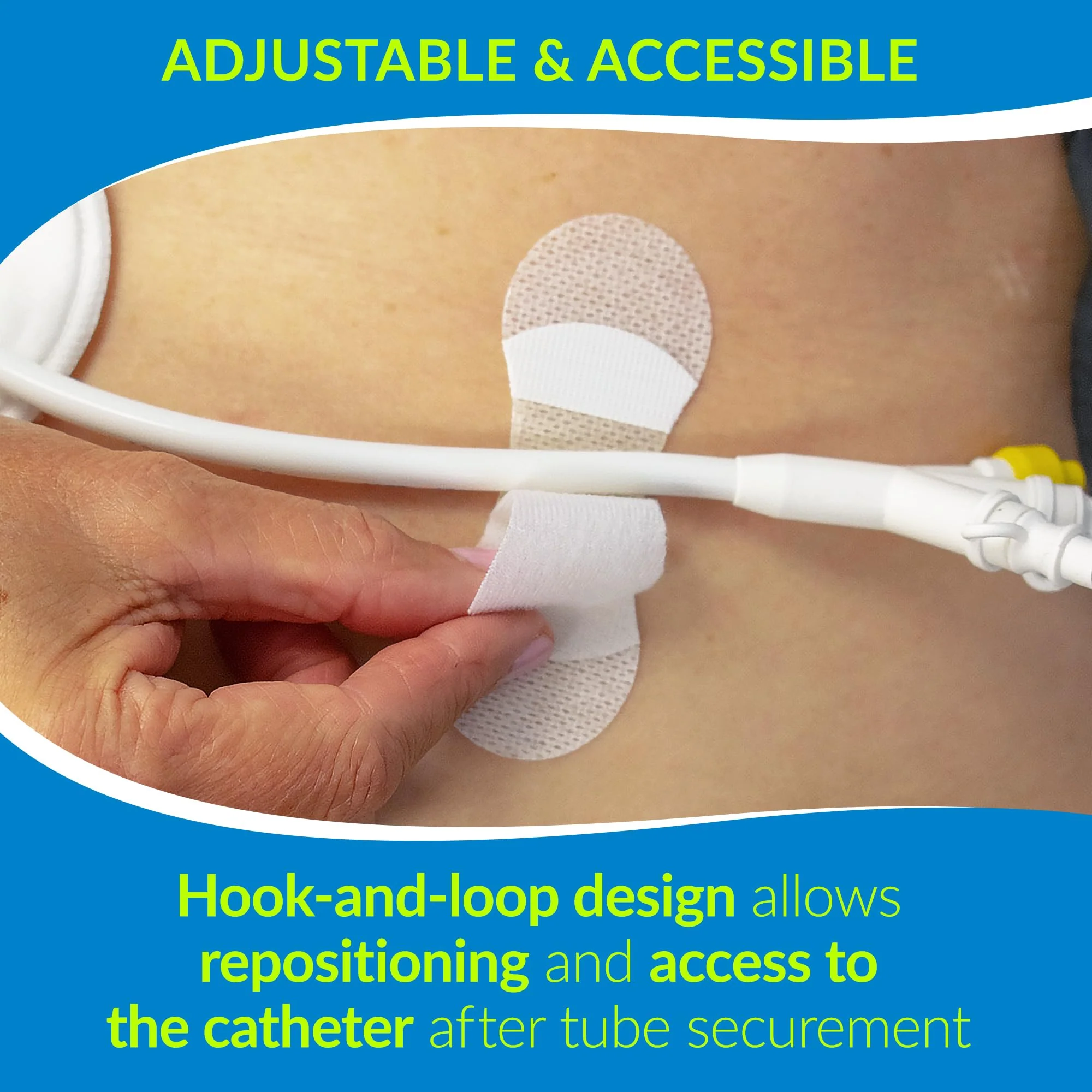 TIDI 3300M Grip-Lok Medium Securement Device ― Pack of 100 ― Catheter Stabilization Device ― White ― Flexible Material ― Low-Profile Design for Comfort― Home Healthcare ― Medical Supplies - Image 5