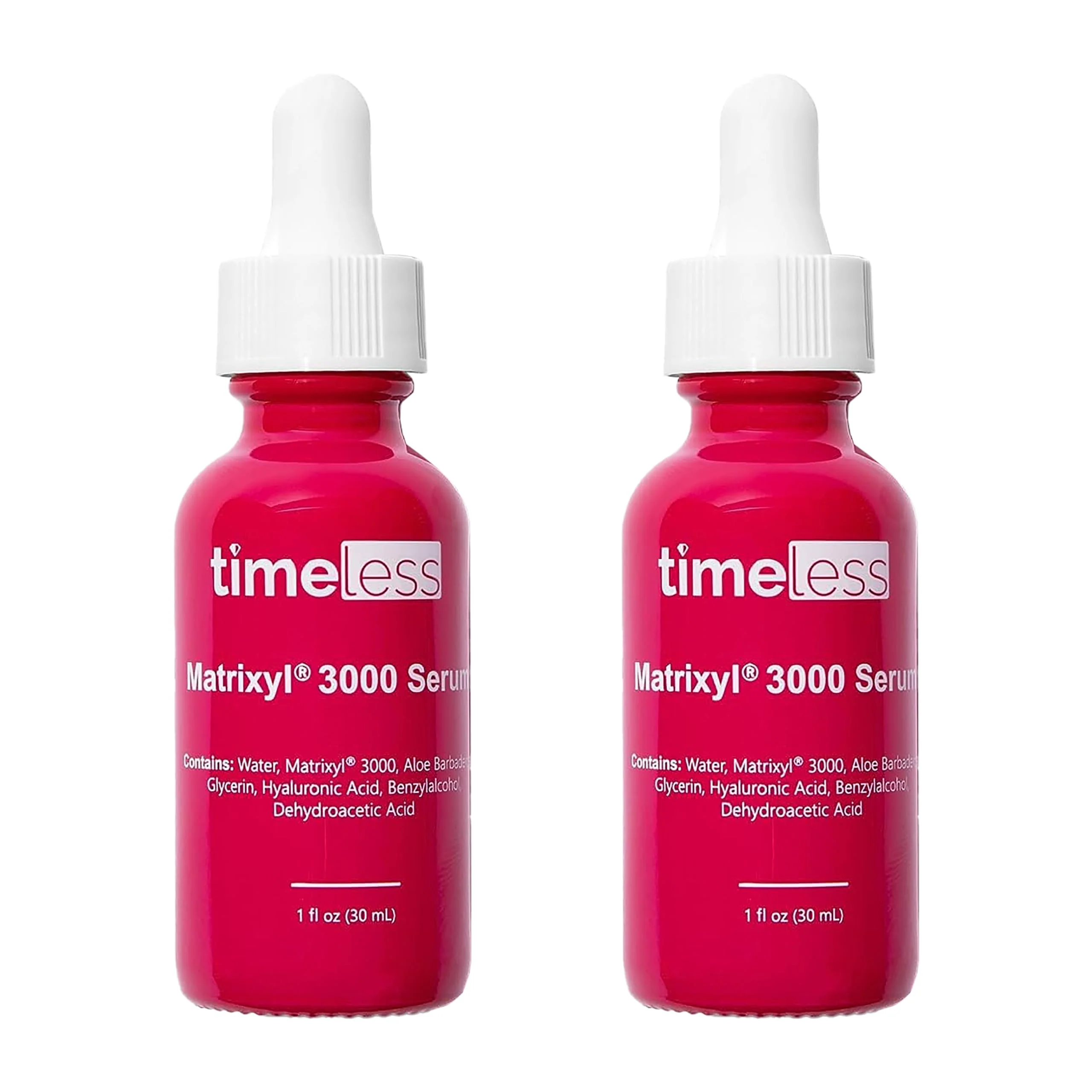 Timeless Skin Care Matrixyl 3000 Serum - Personal Care Face Serum Supports Hydration - with Hyaluronic Acid - Fragrance-Free - for Skin Care - 1 oz (Pack of 2)