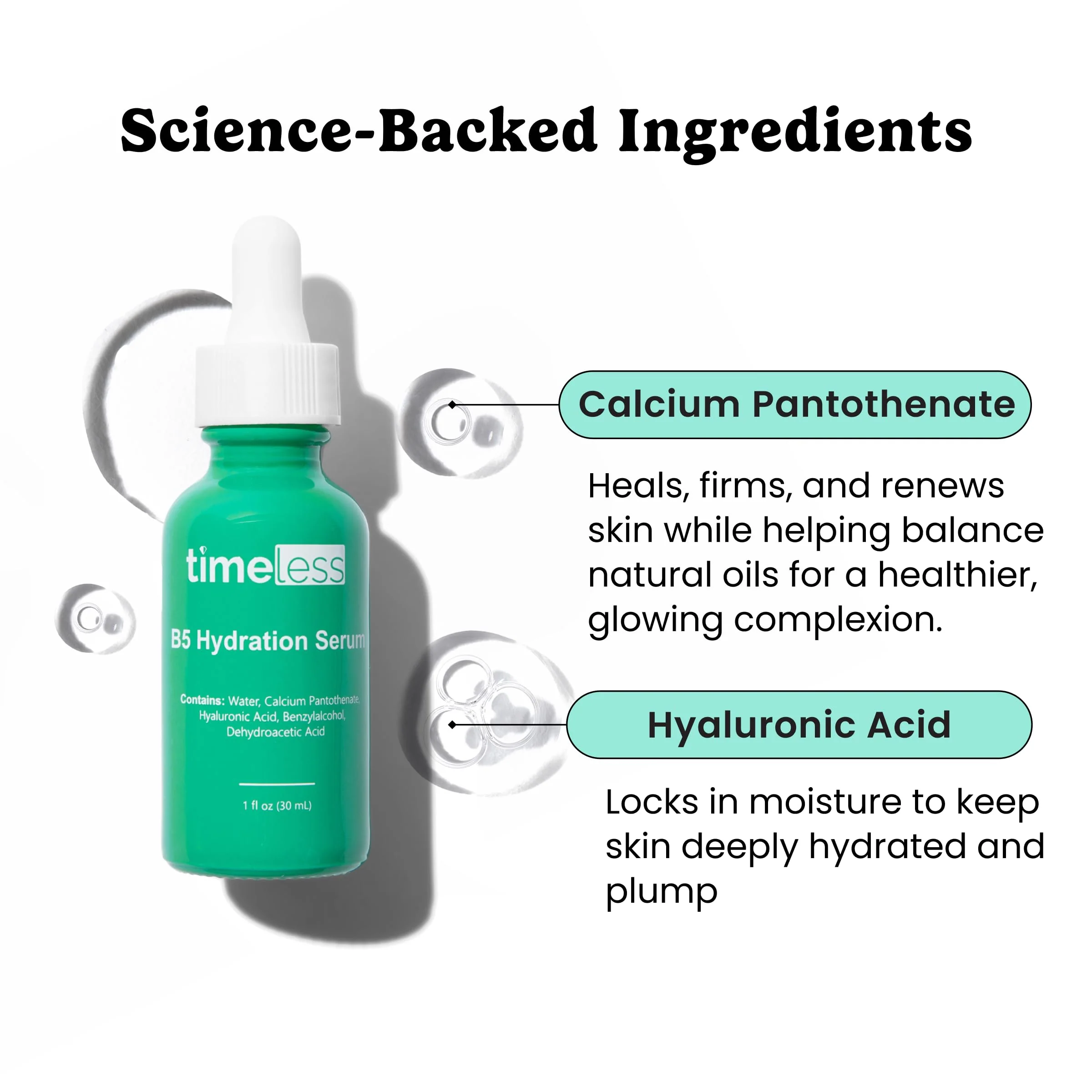 Timeless Skin Care Vitamin B5 Serum - Hydrating Face Serum with Hyaluronic Acid - Oil-Free - for Oily Skin - Fragrance-Free - 1 oz - Image 7