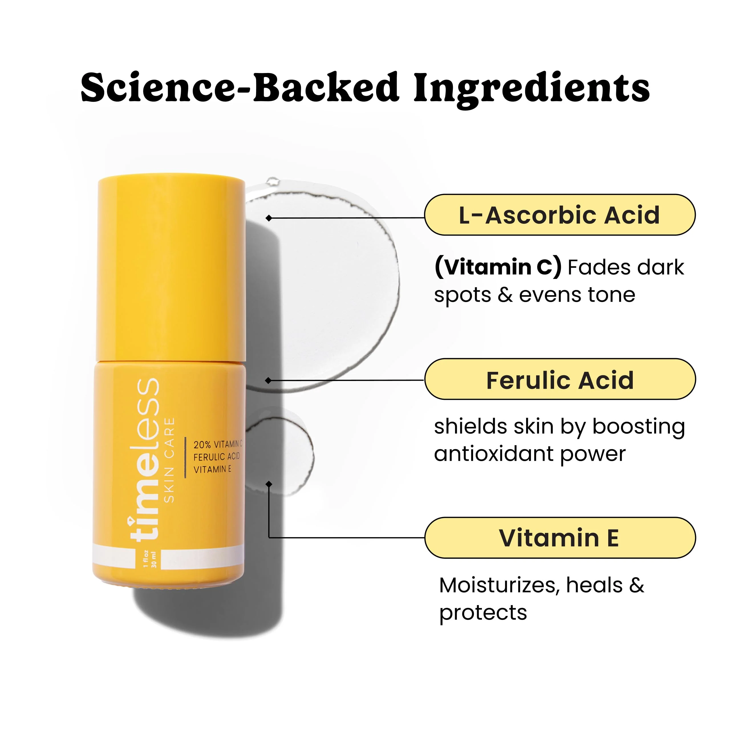Timeless Skin Care Vitamin C Serum with Vitamin E & Ferulic Acid - Brightening Serum - for Oily & Dry Skin - Fragrance-Free - 1 oz - Image 7