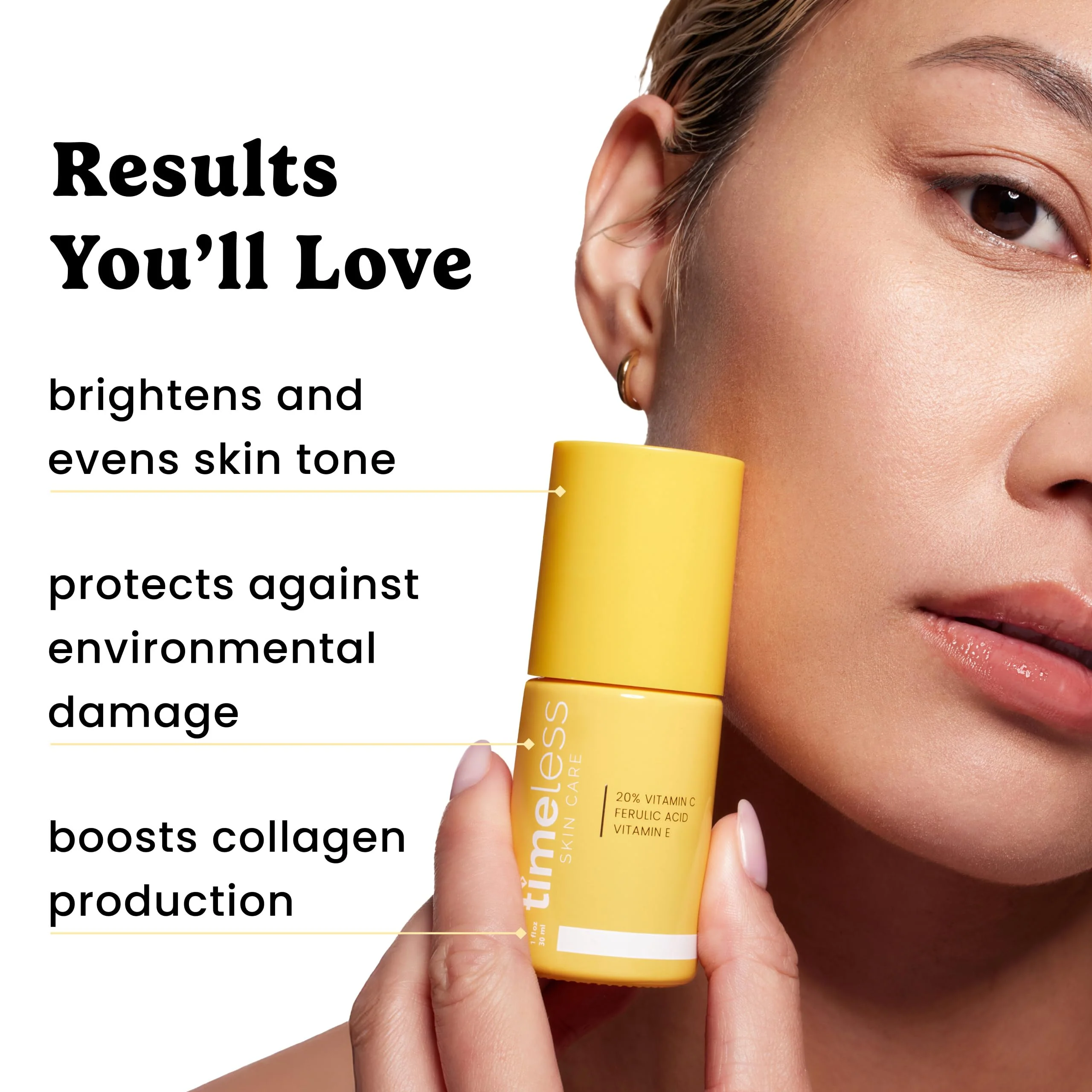 Timeless Skin Care Vitamin C Serum with Vitamin E & Ferulic Acid - Brightening Serum - for Oily & Dry Skin - Fragrance-Free 1 oz (Pack of 2) - Image 4