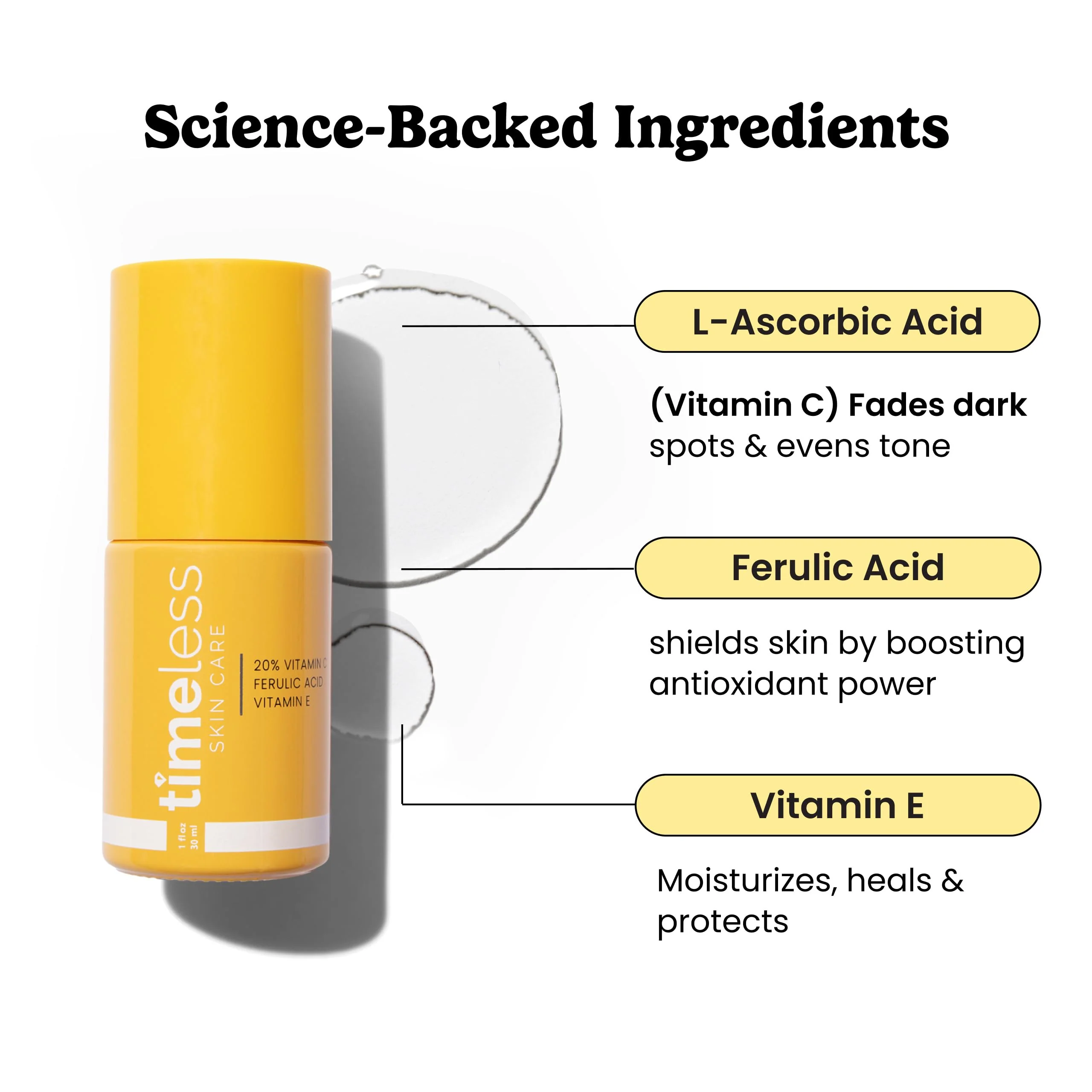 Timeless Skin Care Vitamin C Serum with Vitamin E & Ferulic Acid - Brightening Serum - for Oily & Dry Skin - Fragrance-Free 1 oz (Pack of 2) - Image 7