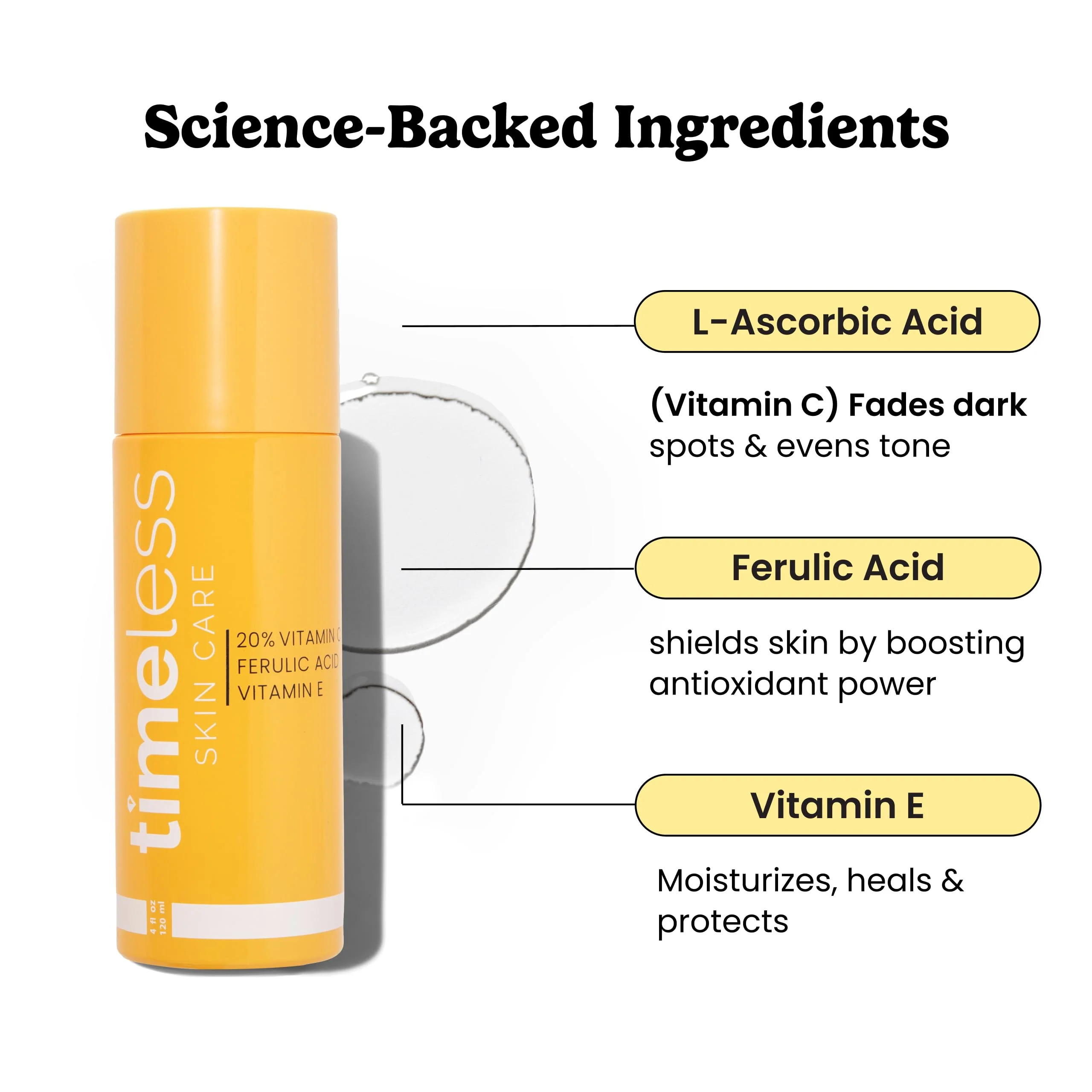 Timeless Skin Care Vitamin C Serum with Vitamin E & Ferulic Acid - Brightening Serum - for Oily & Dry Skin - Fragrance-Free - 4 oz - Image 7