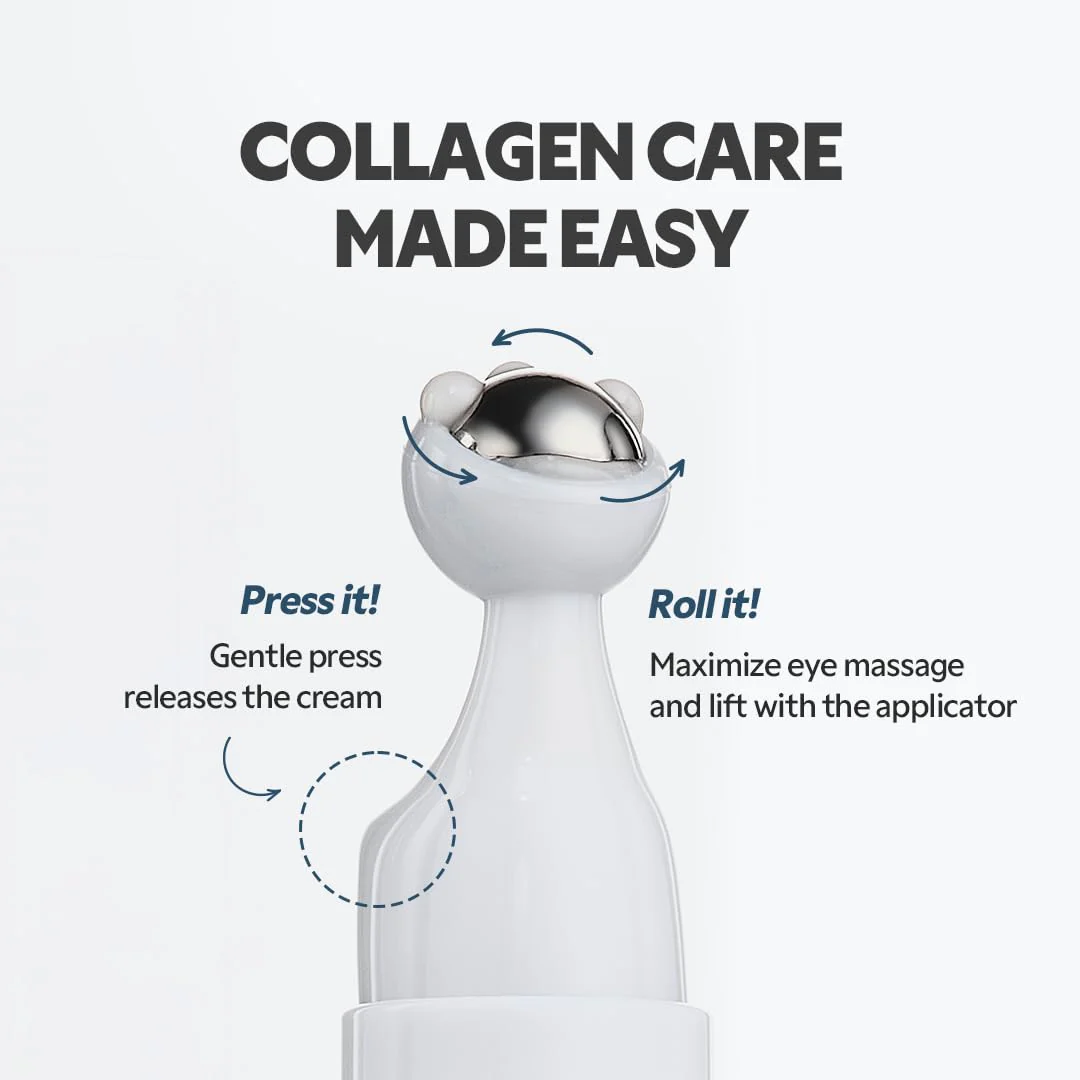 TIRTIR Collagen Lifting Eye Cream - Roller Applicator, Wrinkle Spot Treatment, Revitalizing Moisturizer,Tightening Under Eye For Wrinkles,Fine Lines, Under Eye Bags, Lift Treatment For Men & Women - Image 2