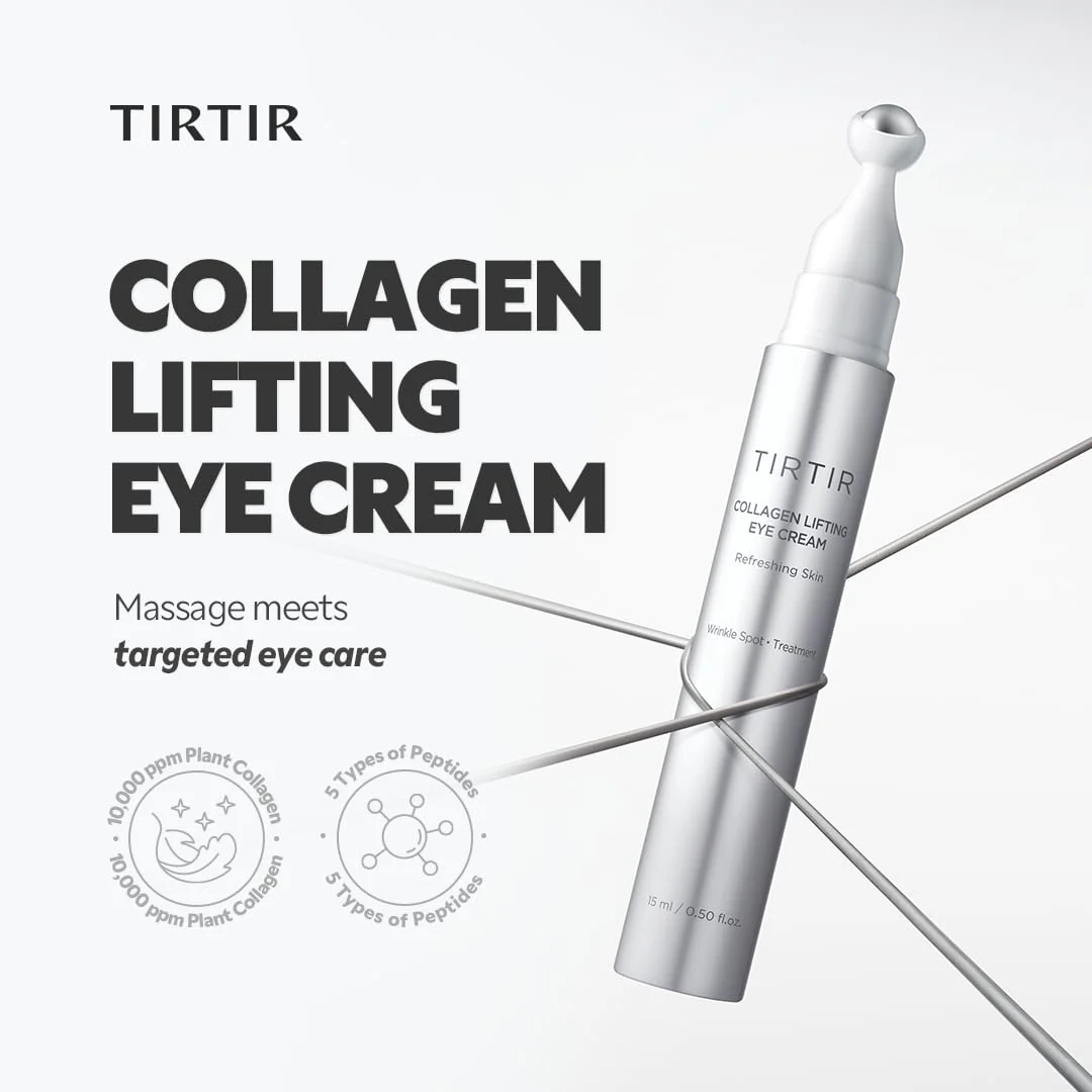 TIRTIR Collagen Lifting Eye Cream - Roller Applicator, Wrinkle Spot Treatment, Revitalizing Moisturizer,Tightening Under Eye For Wrinkles,Fine Lines, Under Eye Bags, Lift Treatment For Men & Women - Image 6