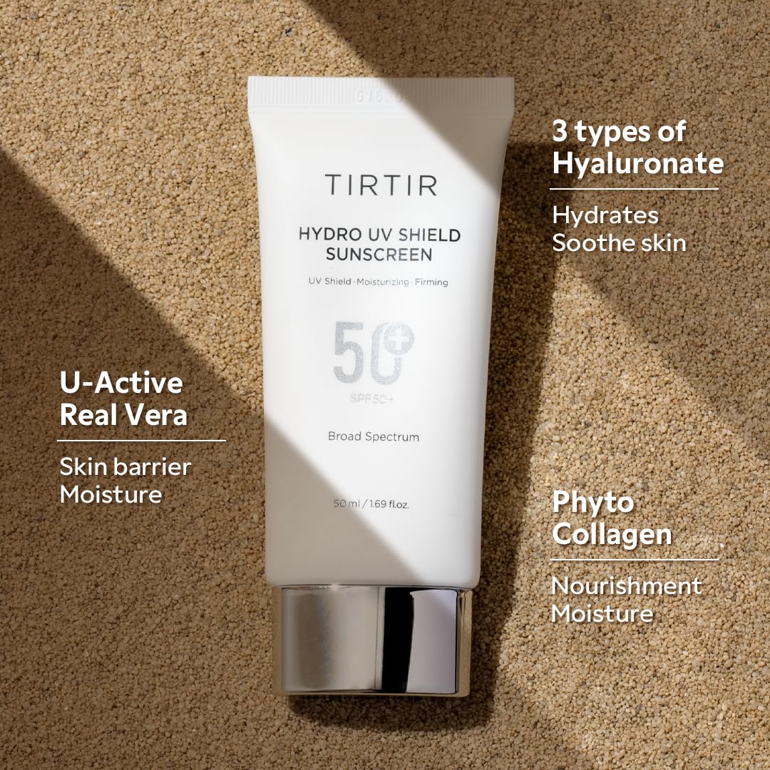 TIRTIR Hydro UV Shield Sunscreen | SPF 50+ Broad Spectrum UVA UVB Korean No White Cast Face Sunblock, 1.69 Fl Oz - Image 7