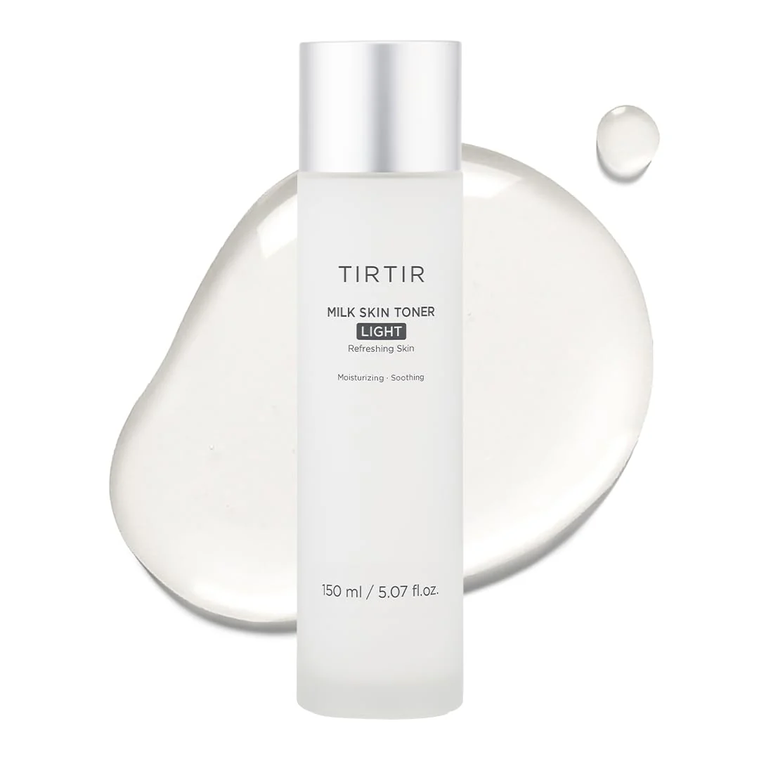 TIRTIR Milk Skin Rice Toner Light | Instant Hydration with 4% Niacinamide, Pantenol, Lightweight, Pore-Tightening, Vegan, Acne-Prone, Oily Skin, Fungal Acne Safe, Korean Skin Care, 5.07 Fl Oz