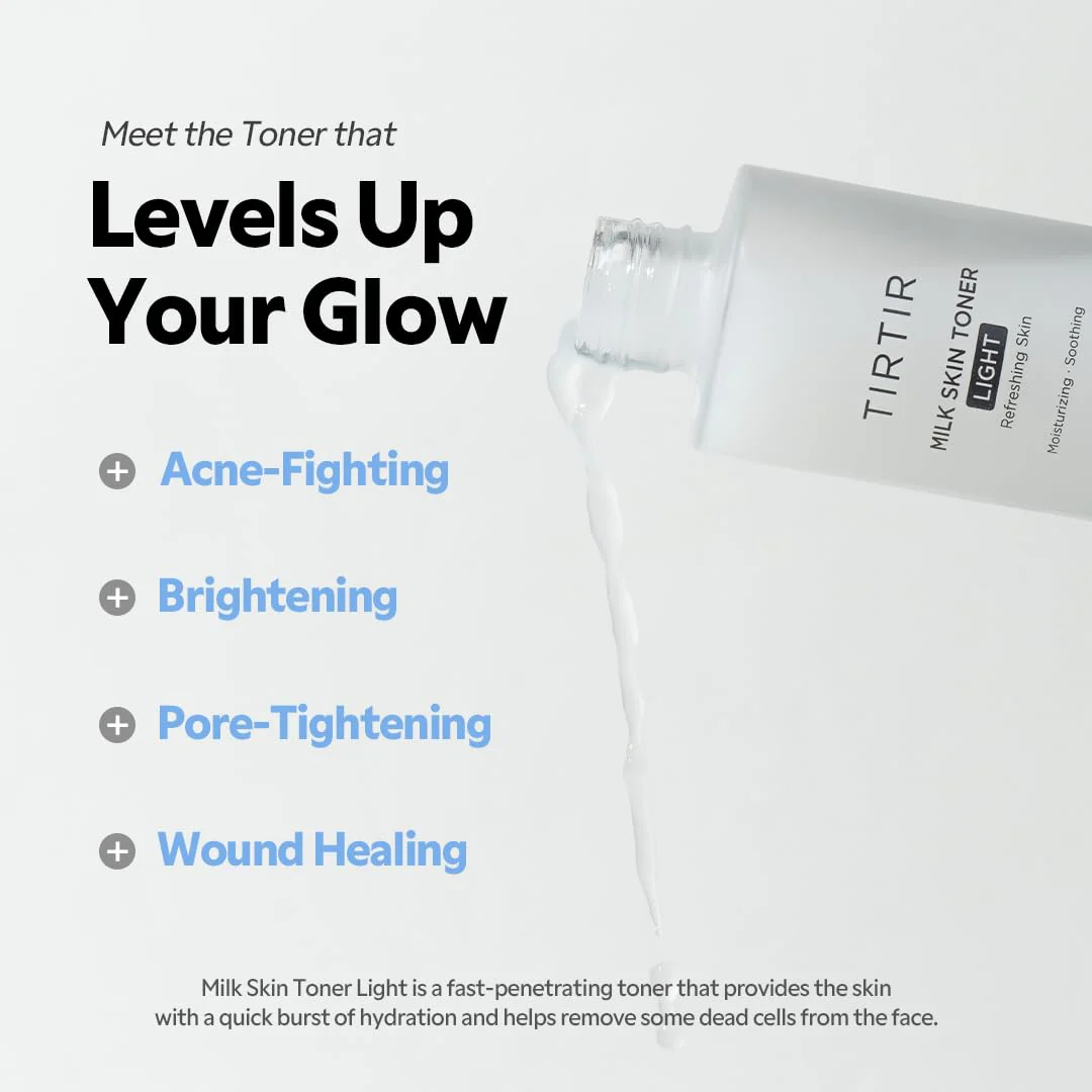 TIRTIR Milk Skin Rice Toner Light | Instant Hydration with 4% Niacinamide, Pantenol, Lightweight, Pore-Tightening, Vegan, Acne-Prone, Oily Skin, Fungal Acne Safe, Korean Skin Care, 5.07 Fl Oz - Image 5