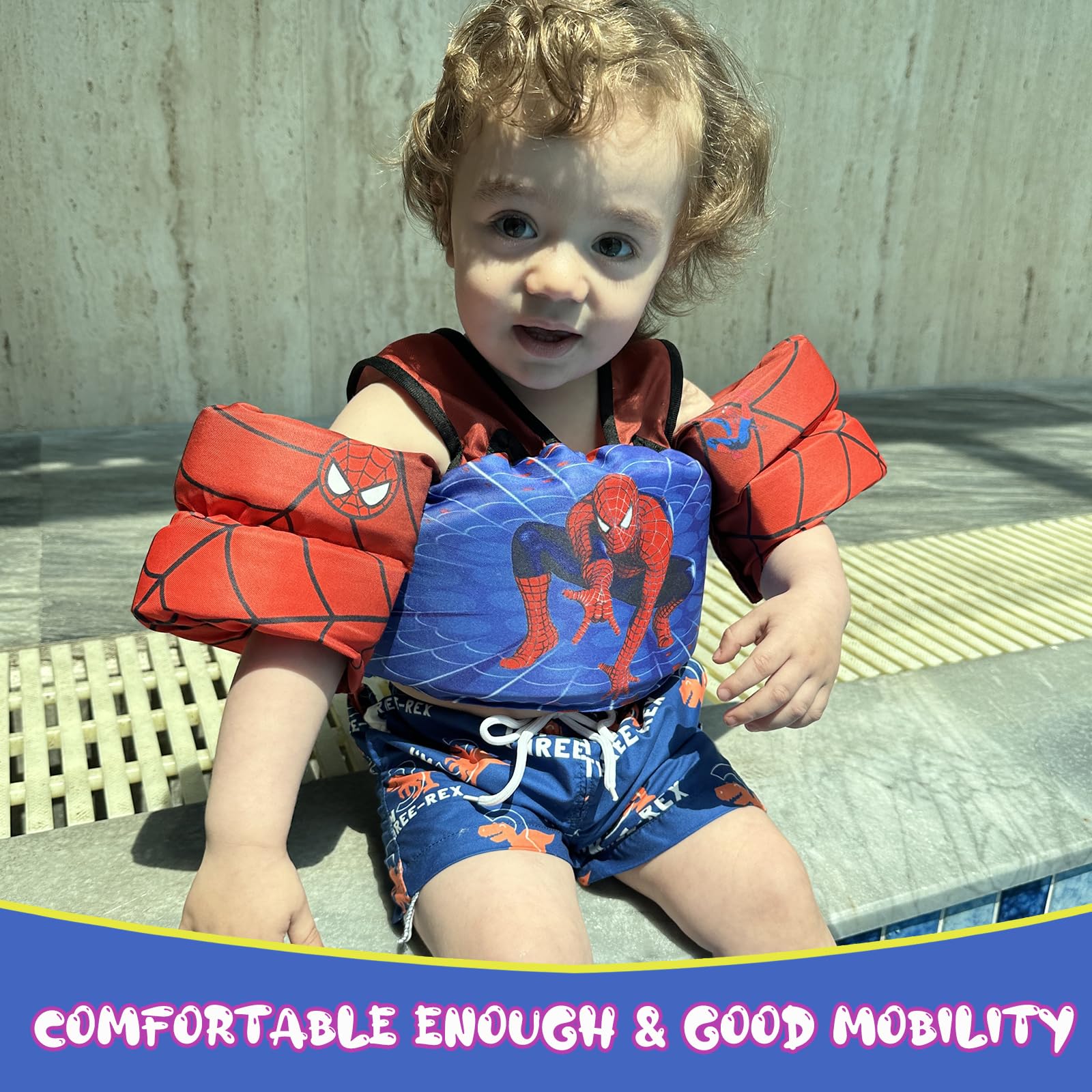 Toddler Floaties Kids Swim Vest for 22-66 Pounds Boys & Girls, Baby Swim Float Vest for Pool with Shoulder Harness Arm Wings, for Kids 2 3 4 5 6 7 Years Old Baby - Image 3