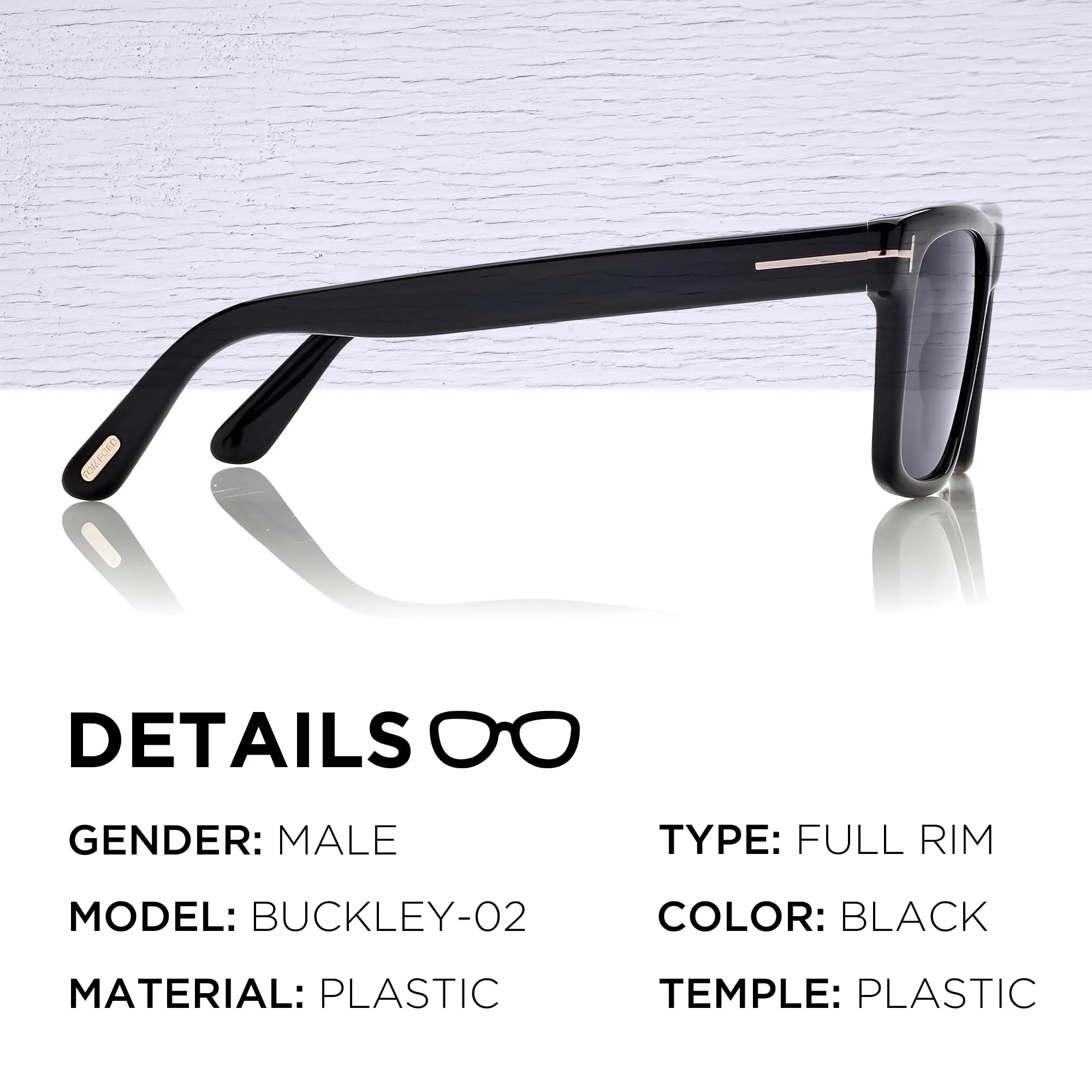 Tom Ford FT0906-N BUCKLEY-02 Square Shape Sunglasses With Luxury Eyewear Kit - Image 5