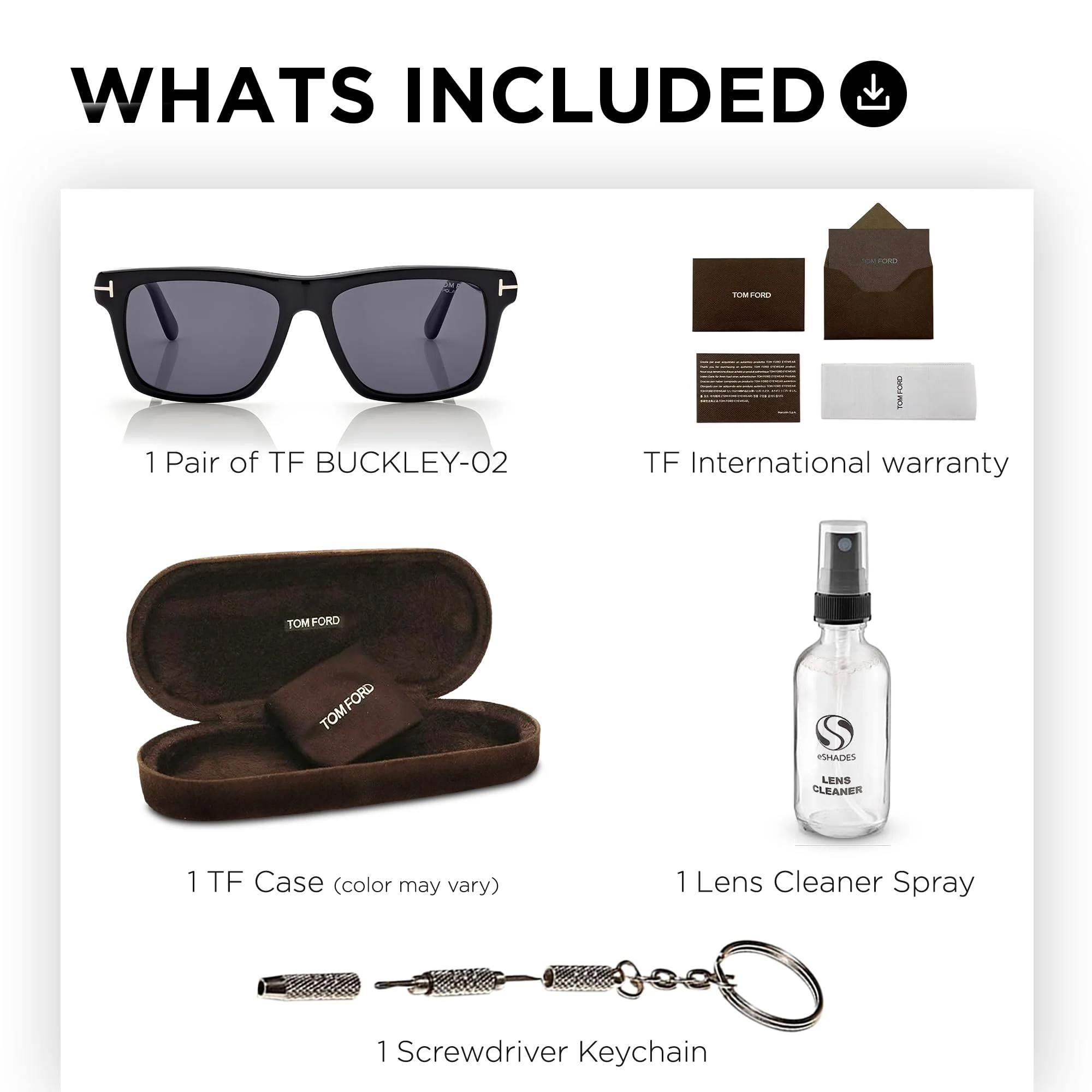 Tom Ford FT0906-N BUCKLEY-02 Square Shape Sunglasses With Luxury Eyewear Kit - Image 7