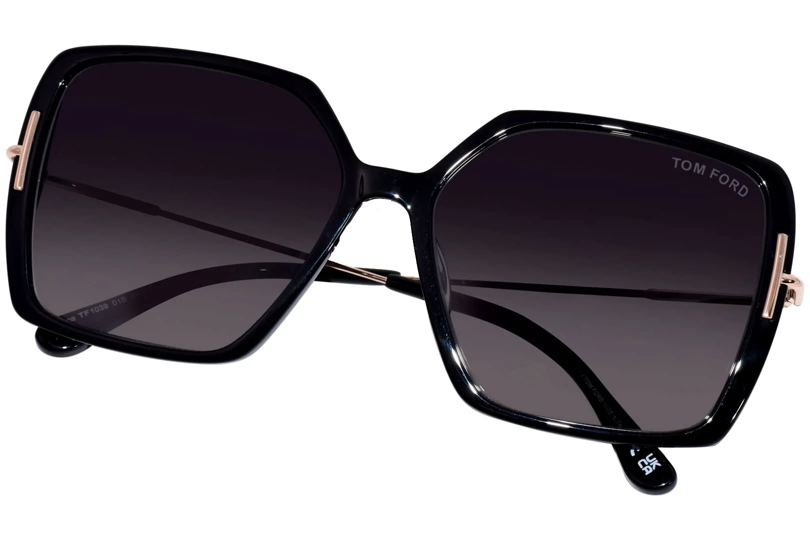 Tom Ford JOANNA FT 1039 Shiny Black/Dark Grey Shaded 59/15/140 women Sunglasses - Image 4