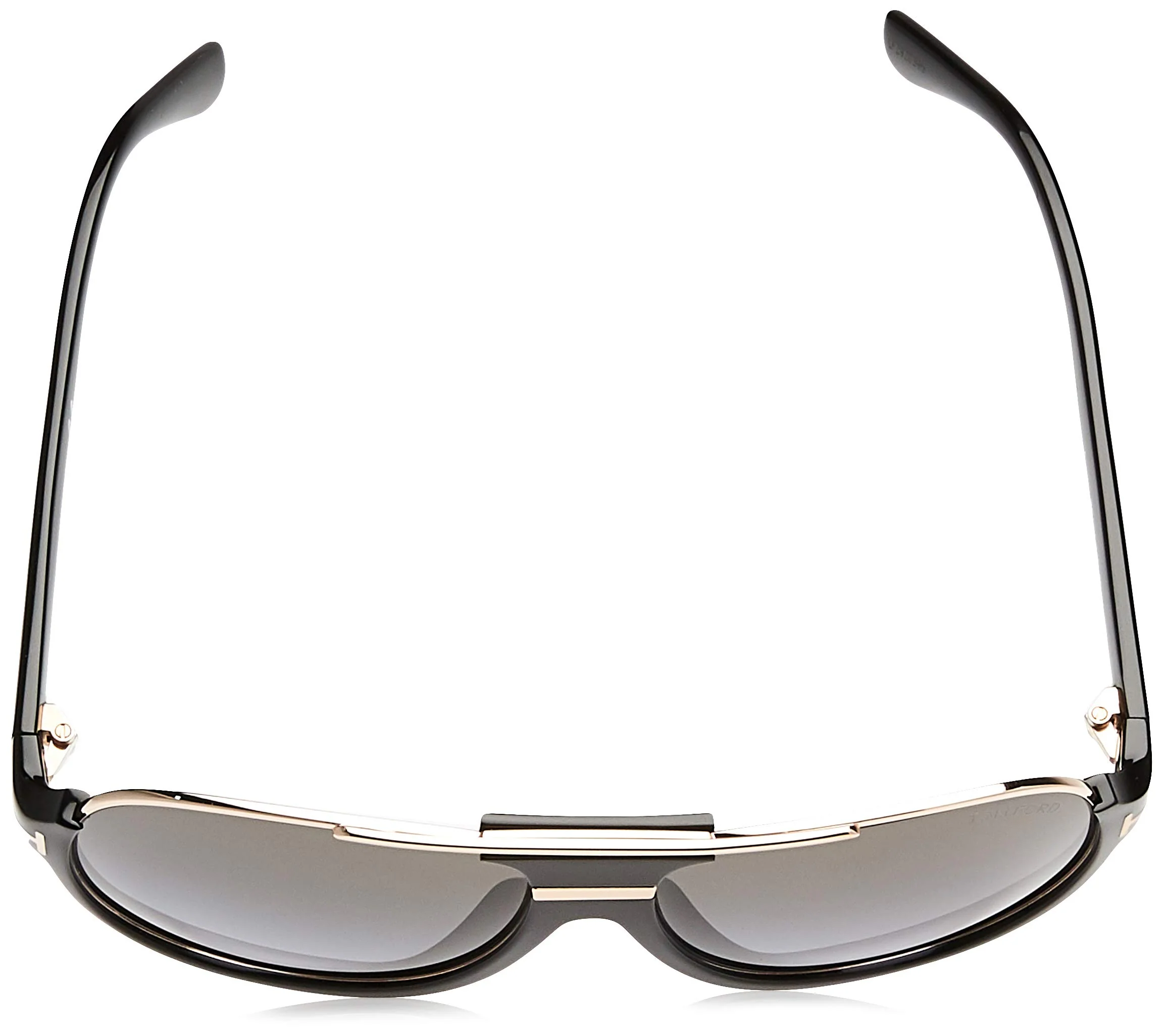 Tom Ford Modern Rectangular Sunglasses, Black (Nero Lucido/Verde Grad), 59 - Image 2