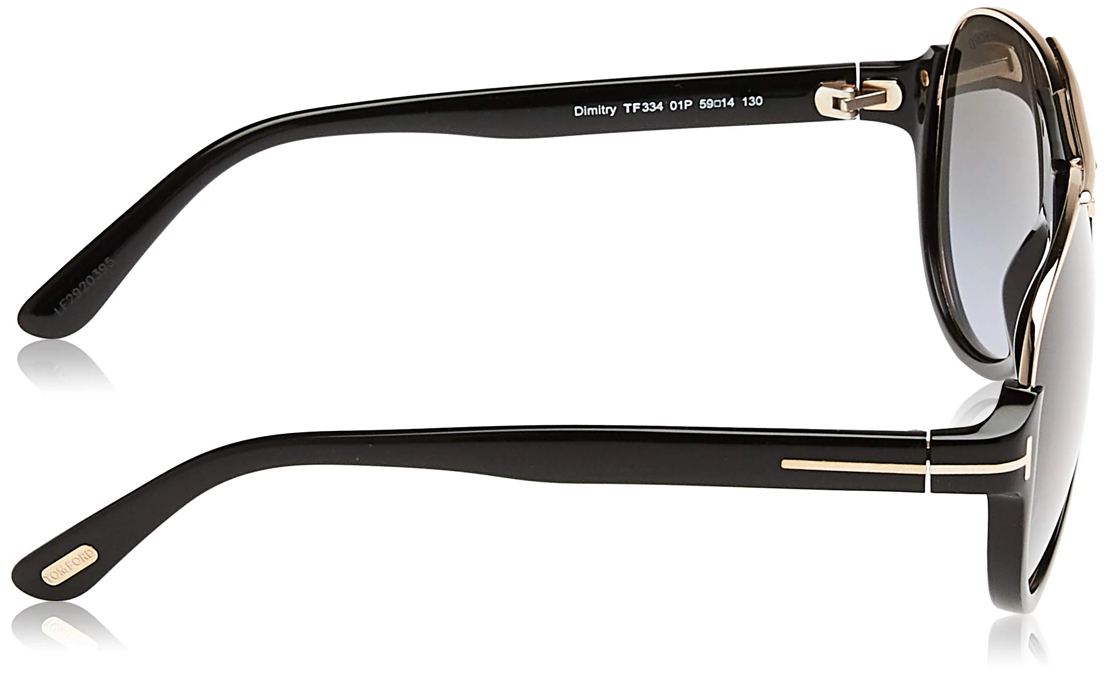 Tom Ford Modern Rectangular Sunglasses, Black (Nero Lucido/Verde Grad), 59 - Image 3