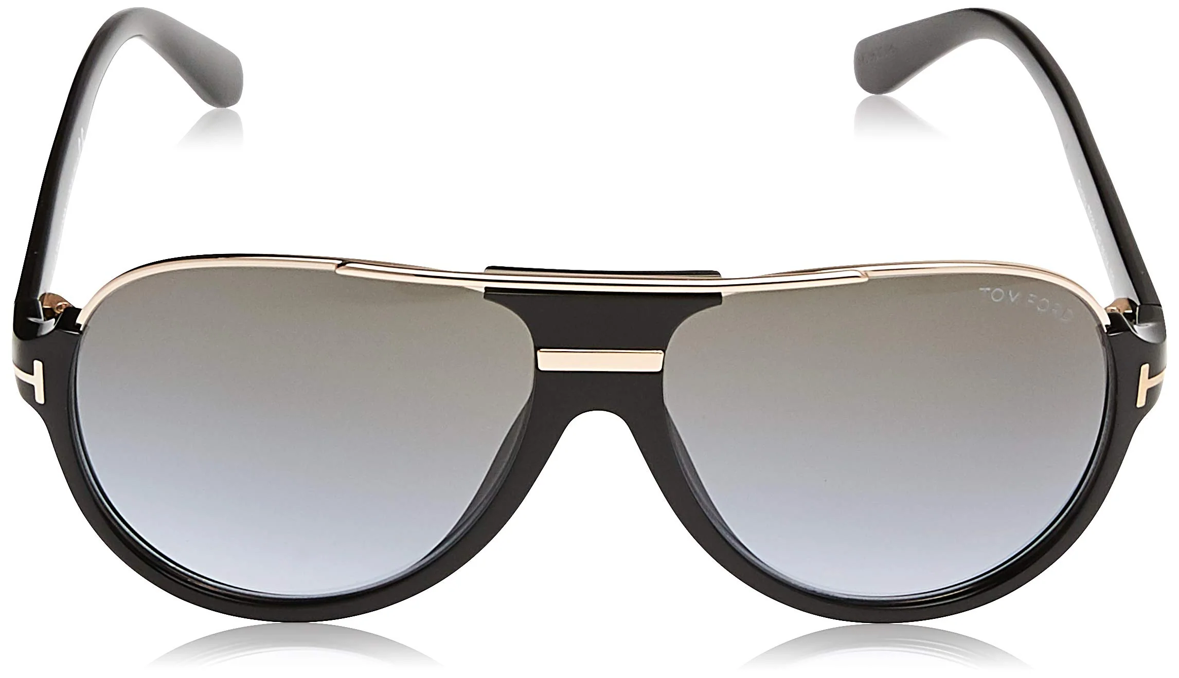 Tom Ford Modern Rectangular Sunglasses, Black (Nero Lucido/Verde Grad), 59 - Image 4