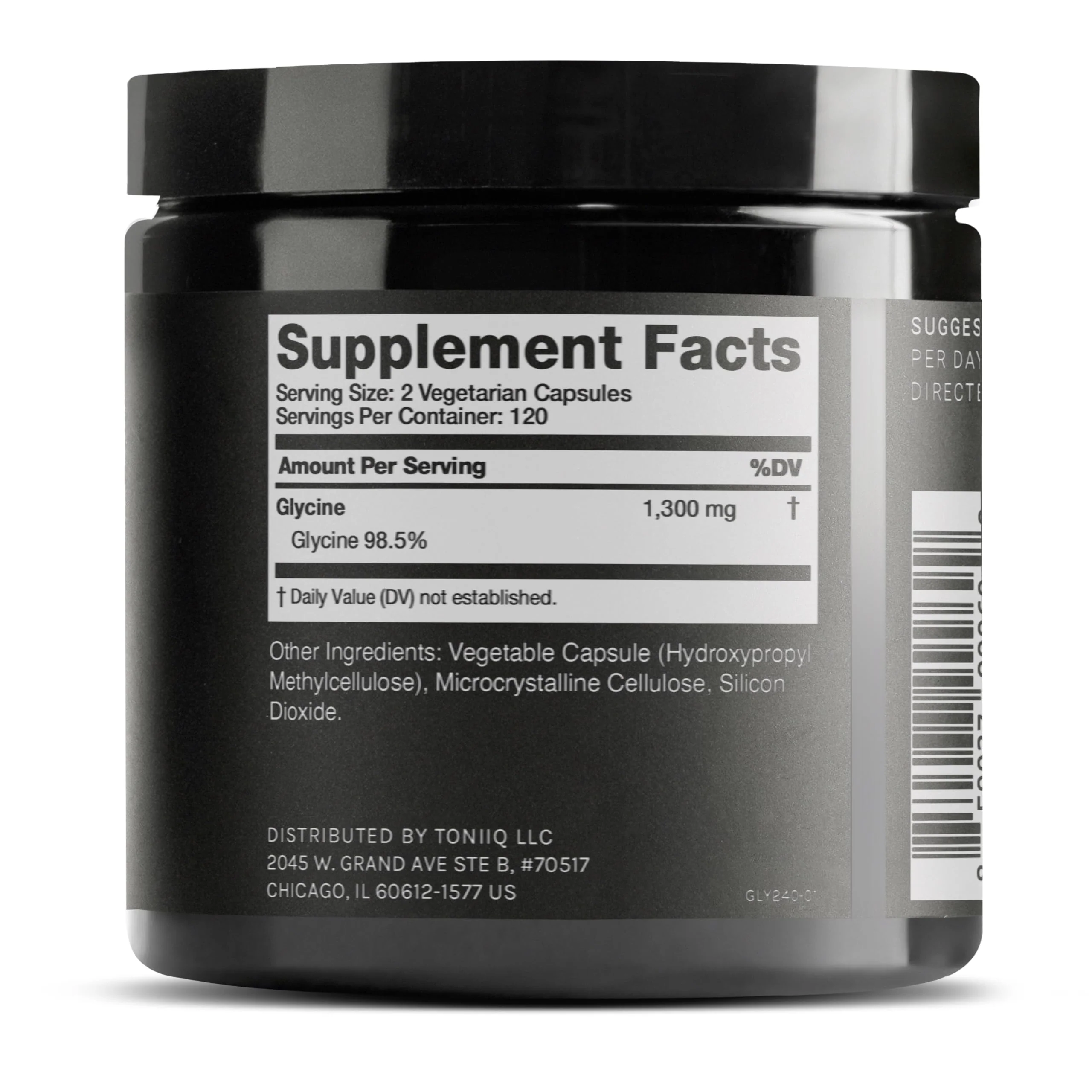 Toniiq 1300mg Glycine Supplements - 4 Month Supply - Min. 98.5%+ Tested Purity - Ultra High Strength and Bioavailable Glycine Powder Supplement - 240 Vegetarian Glycine Capsules - 120 Servings - Image 8