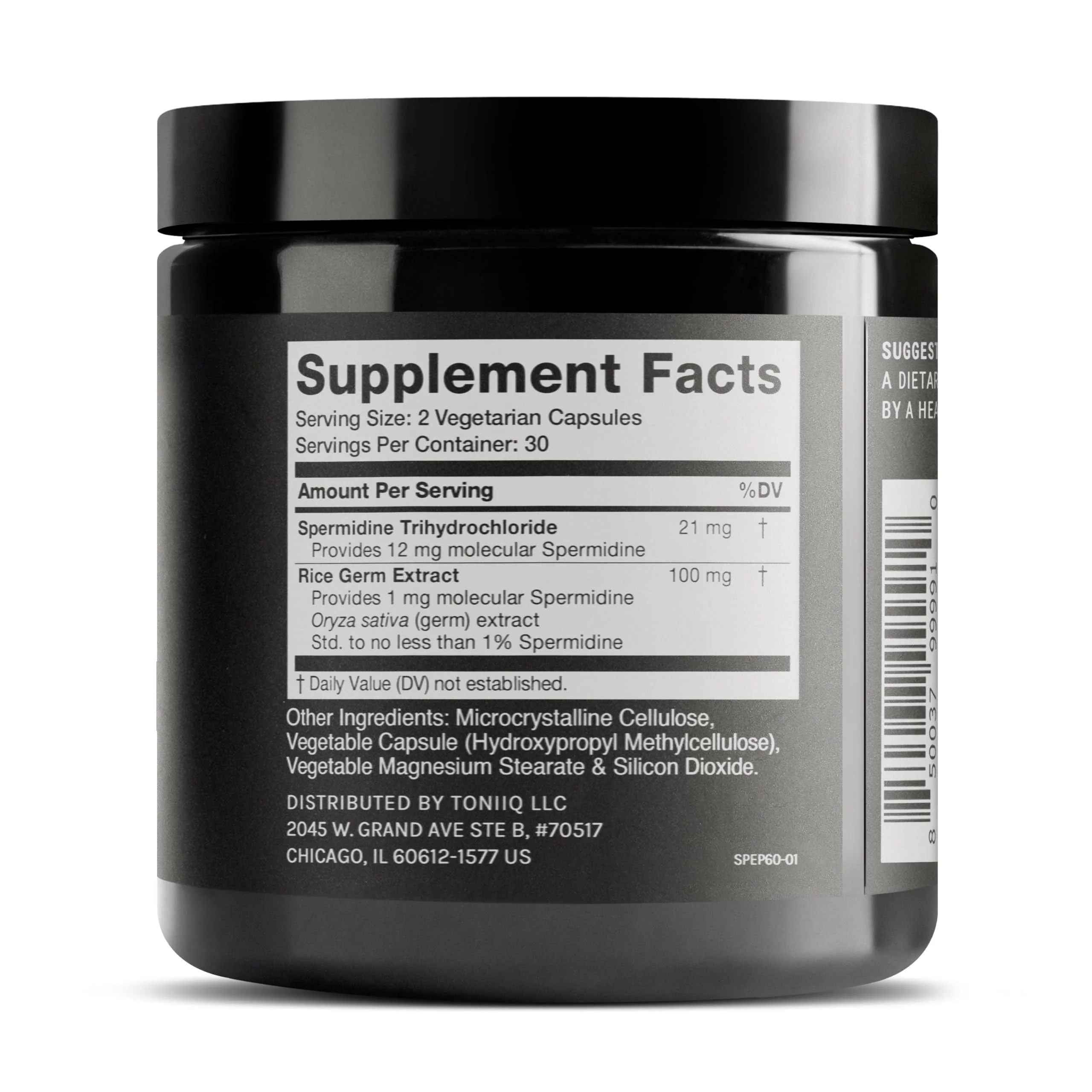 Toniiq 22mg Ultra Concentrated Spermidine Supplement -Spermidine Supplements for Men and Women - Rice Germ Extract and Trihydrochloride Complex Blend - 60 Vegetarian Capsules - 30 Servings - Image 9