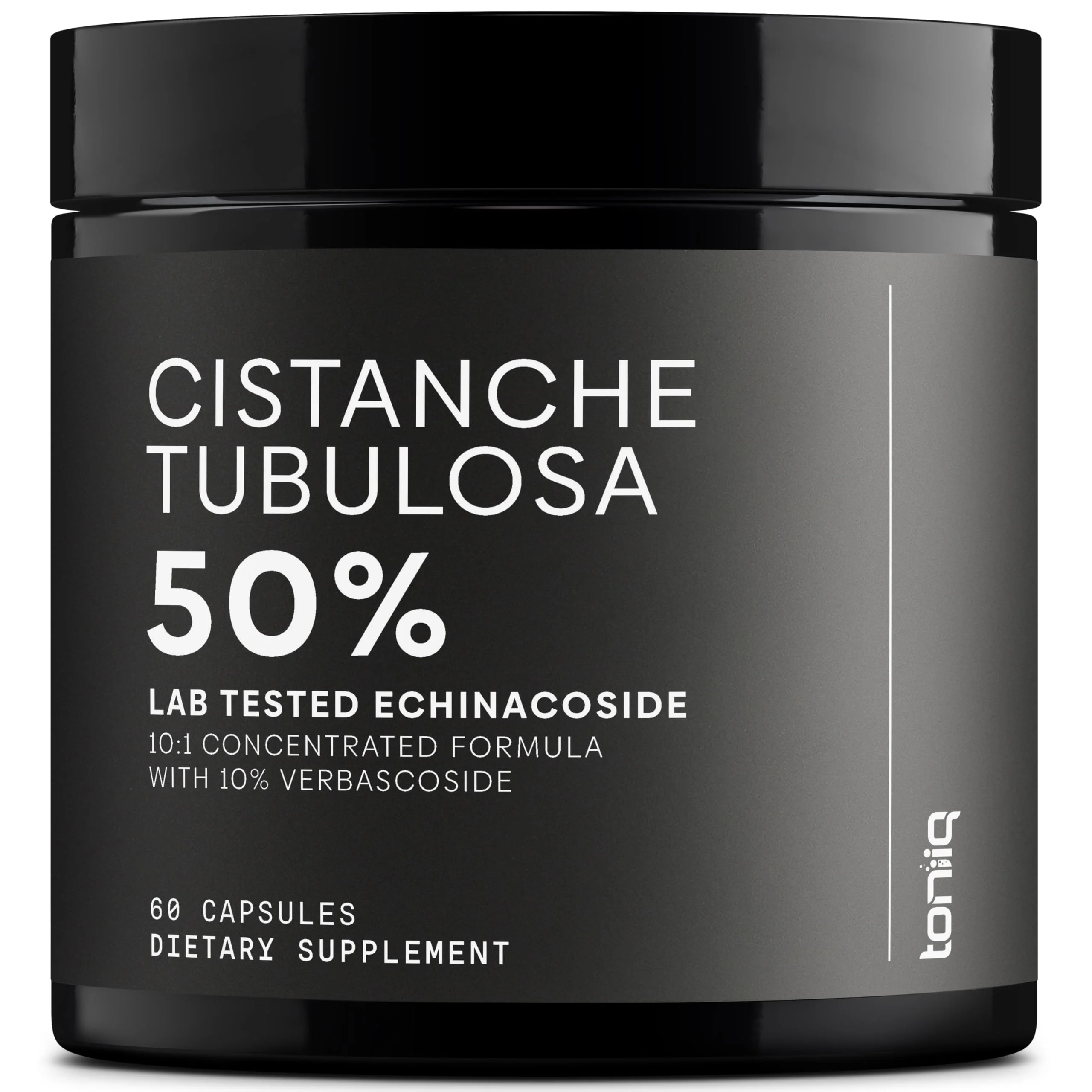 Toniiq Cistanche Tubulosa Extract - Ultra High Potency 10:1 Extract with 50% Echinacoside & 10% Verbascoside - Highly Concentrated - Third-Party Lab Tested - 60 Capsules