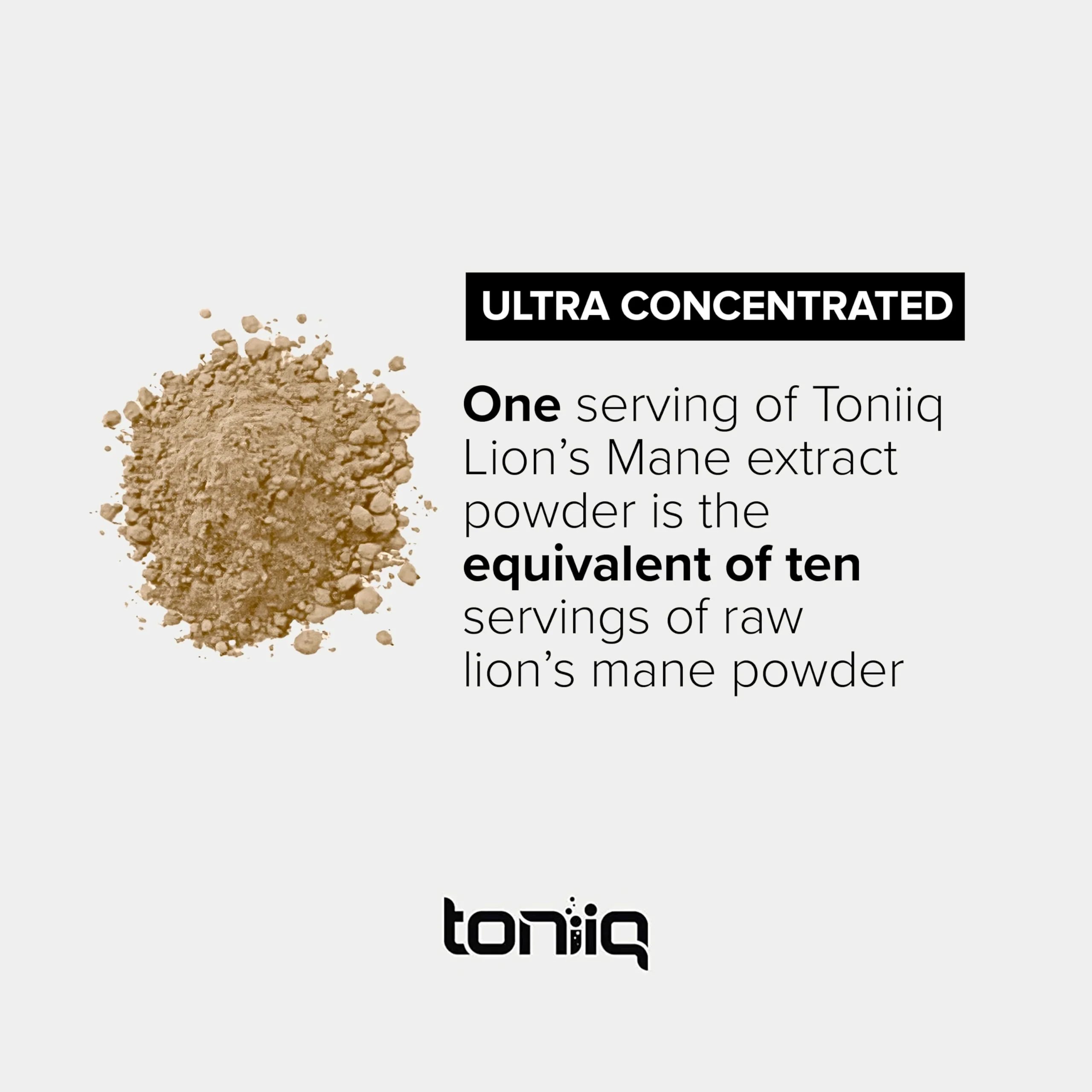 Toniiq Lion’s Mane Powder - Ultra High Potency 10:1 Extract with 30% Polysaccharides - Highly Concentrated - Third-Party Lab Tested - 90g - Image 7