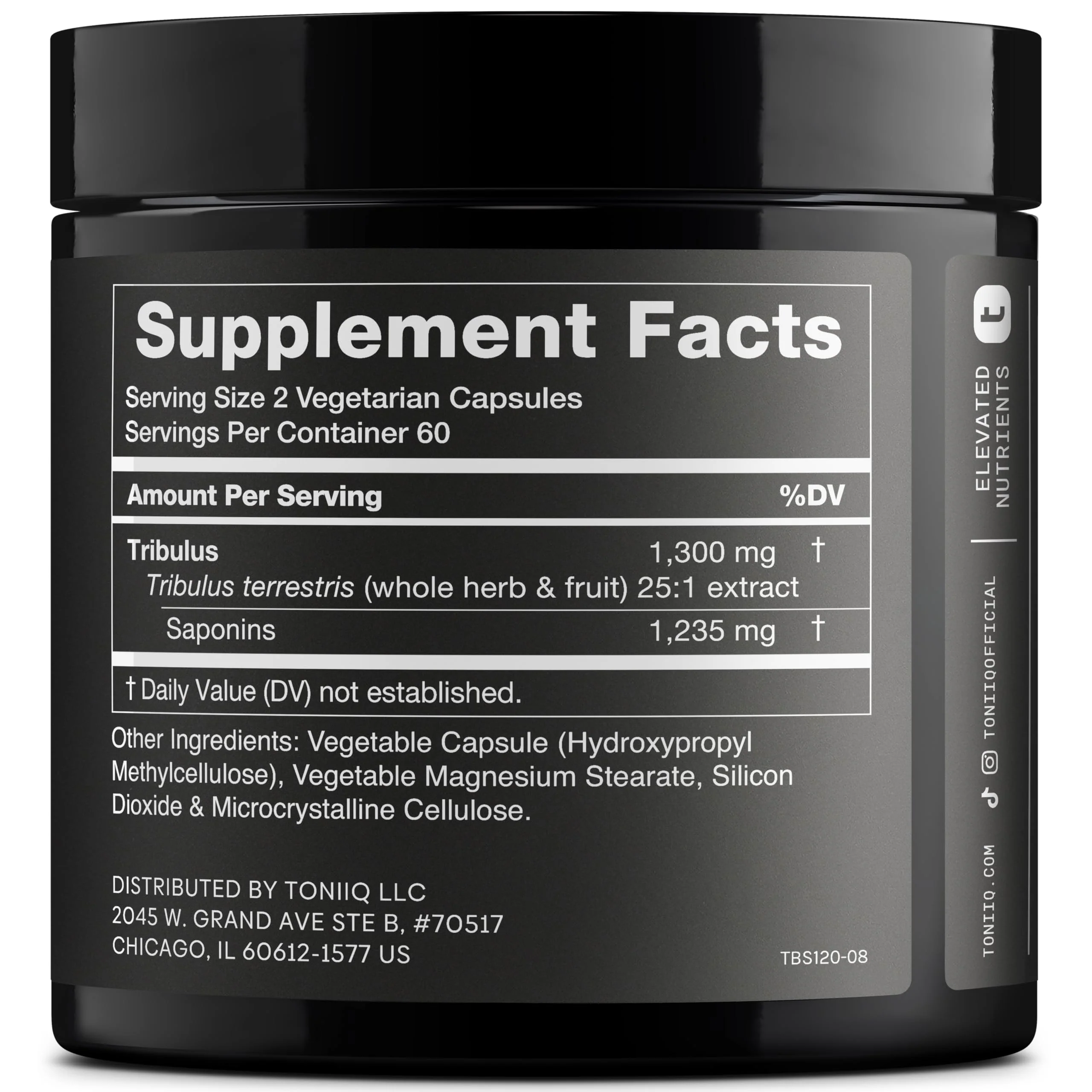 Toniiq Tribulus Terrestris for Men - Ultra High Potency 25:1 Extract with 95% Saponins - 1300mg Pure & Concentrated Formula - Third-Party Lab Tested for Purity & Quality - 120 Capsules - Image 8