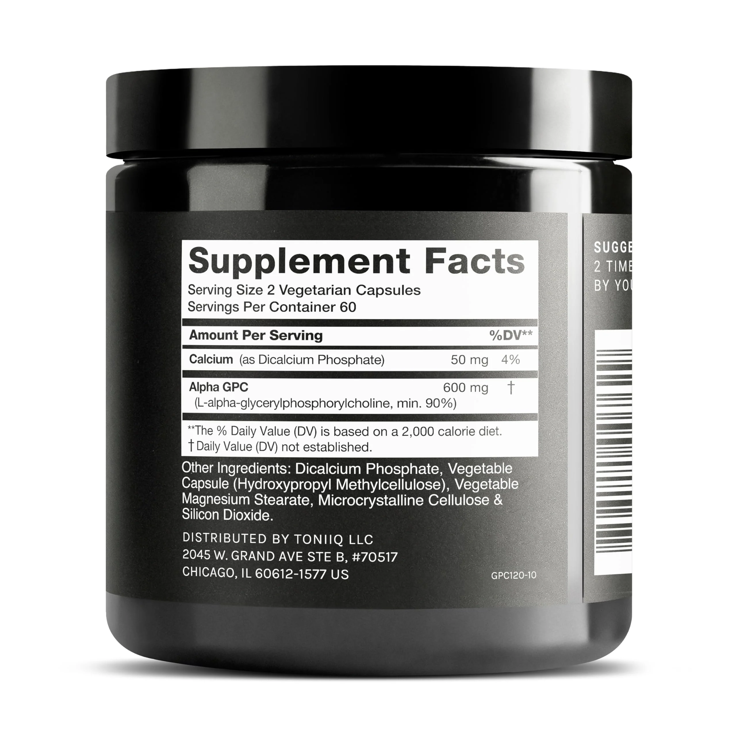 Toniiq Ultra High Purity Alpha GPC Capsules - 600mg Concentrated Formula - 90%+ Highly Purified and Bioavailable Nootropic - 120 Capsules Alpha GPC Supplement - Image 9