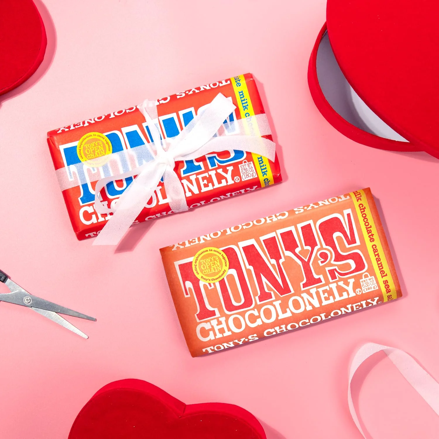 Tony’s Chocolonely Belgian Milk Chocolate Candy Bar With Caramel & Sea Salt, Chocolate Bars for Snacks, Party Favors, or Gifts, 32% Cacao, Made From Quality Fairtrade Cocoa, 4 Bars, 6.35 Oz Each - Image 2