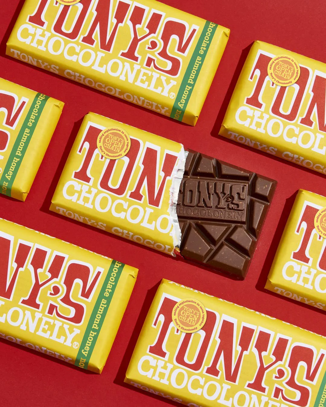 Tony’s Chocolonely Belgian Milk Chocolate Honey Almond Nougat Candy Bar for Snacks, Chocolate Bar for Party Favors, Gifts, or Gift Basket, 32% Cacao, Made From Quality Fairtrade Cocoa, 6.35 Oz - Image 3