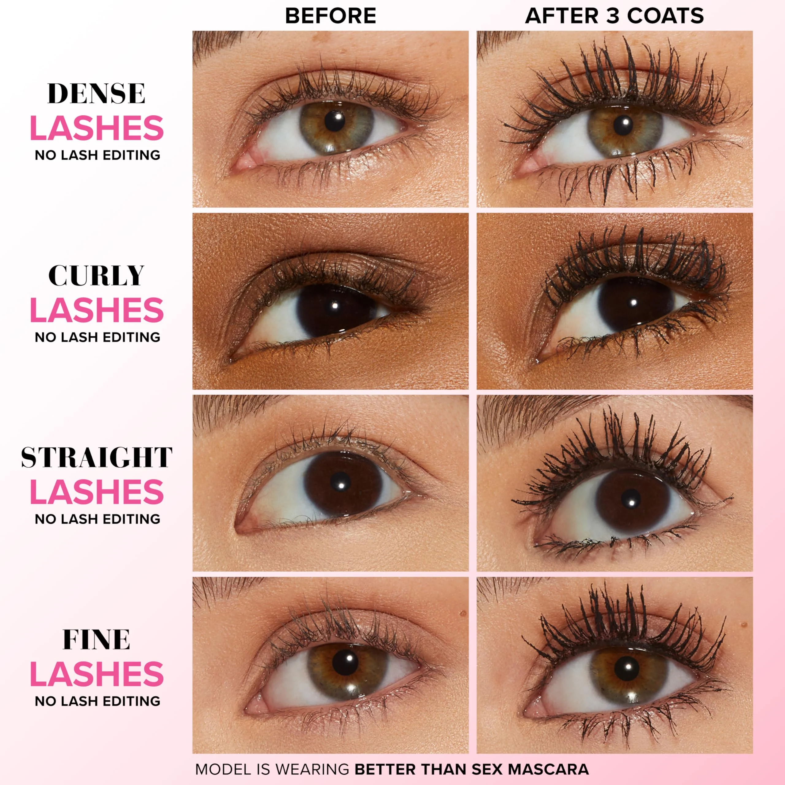 Too Faced Better Than Sex Volumizing Mascara | Dramatic Volume + Length | Cruelty Free, 0.27 Fl Oz, Black - Image 12