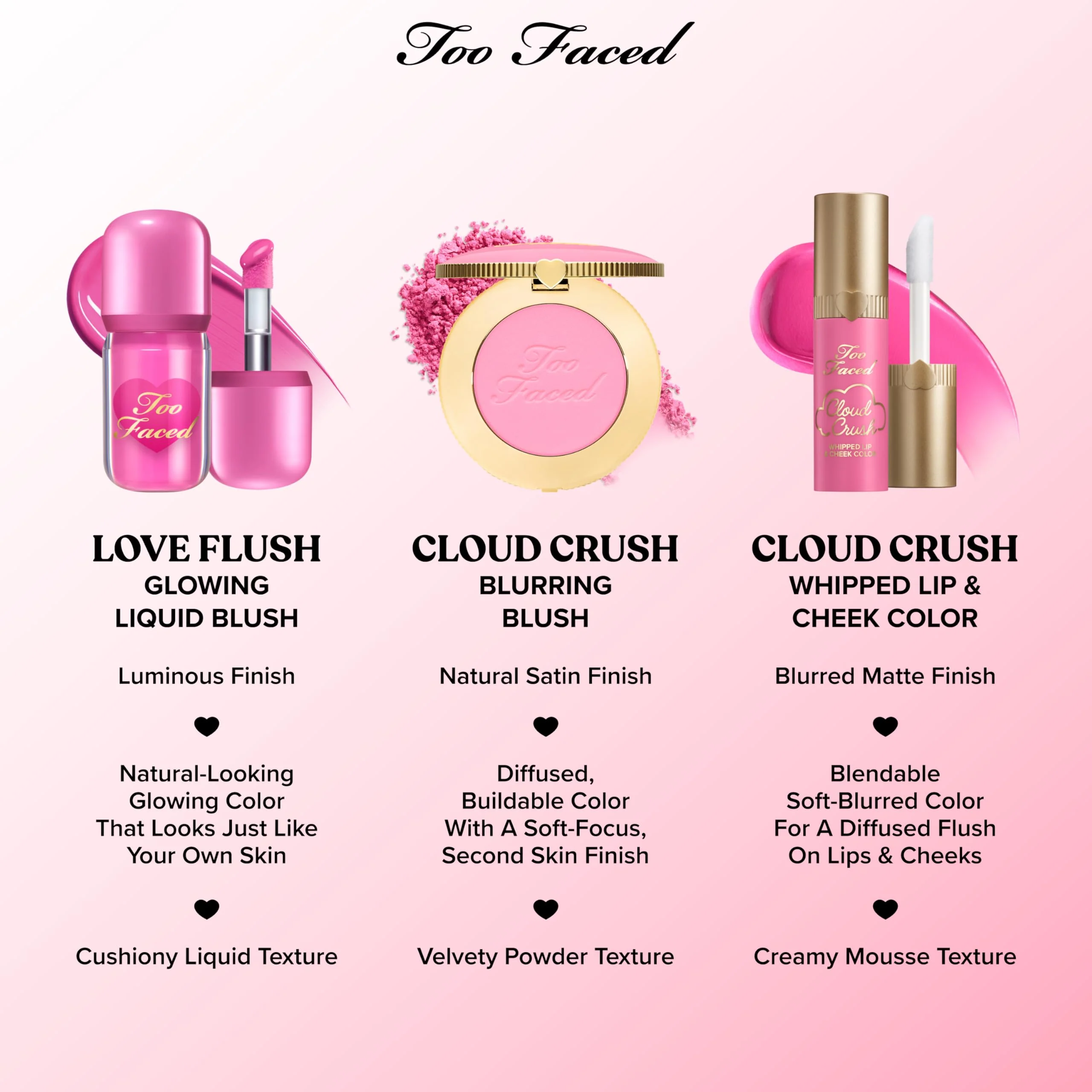 Too Faced Cloud Crush Blurring Blush | Velvety, Blendable, High Pigment Powder Blush for Cheeks, 0.17 Ounce, Tequila Sunset - Image 3