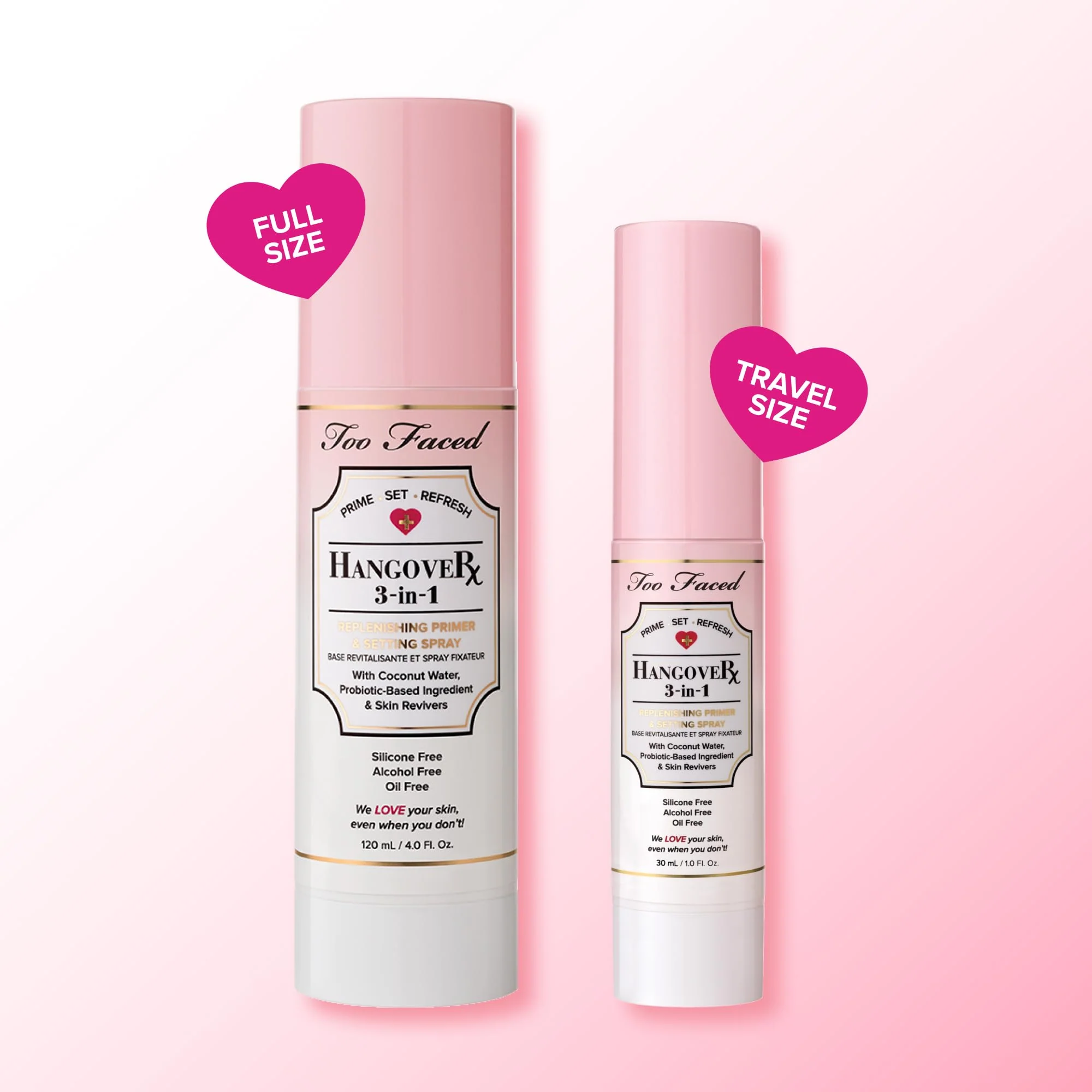 Too Faced Hangover 3-in-1 Primer & Setting Spray | Soothing & Hydrating Setting Spray for Face Makeup | Coconut Water | Travel Size, 1 Fl Oz, Clear - Image 2