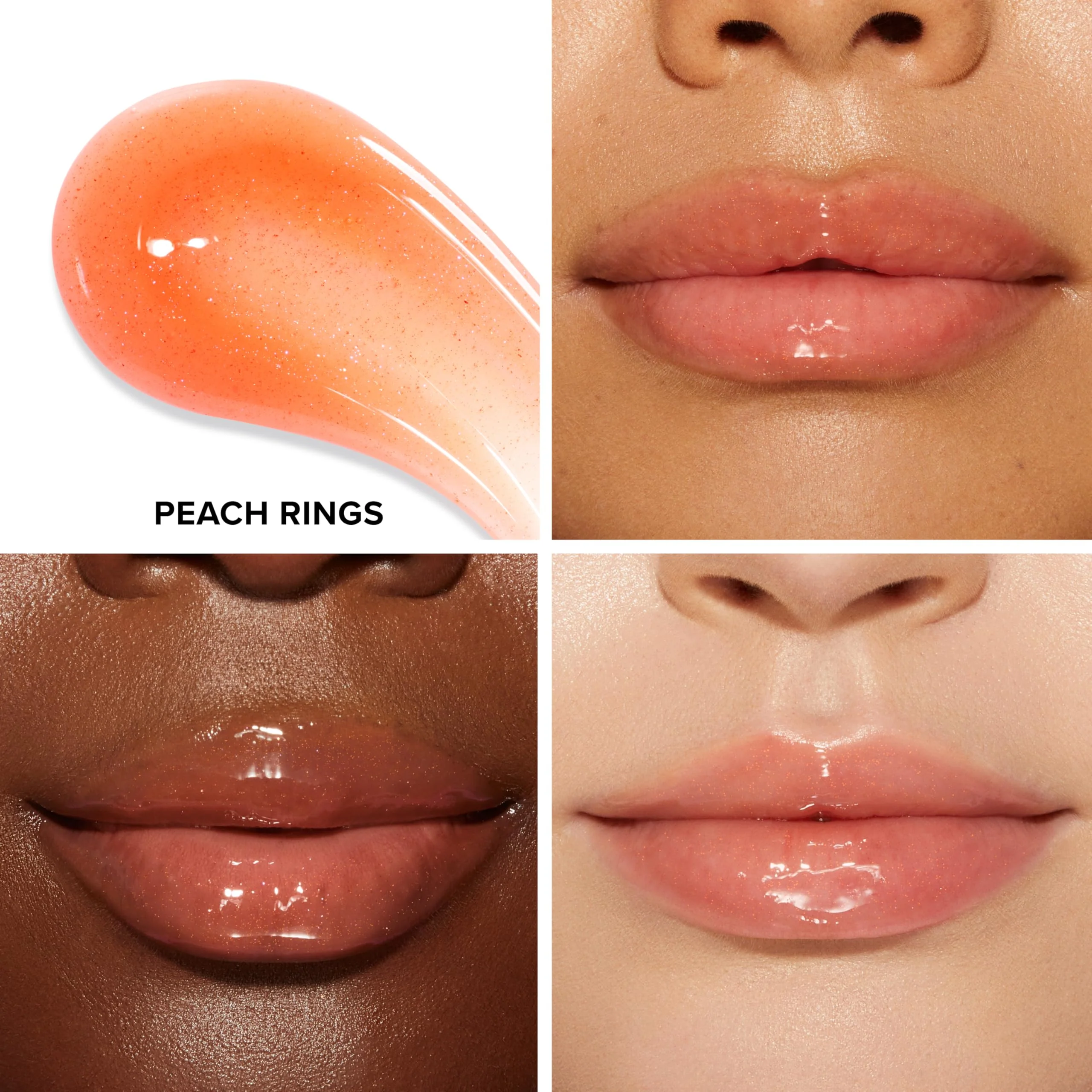 Too Faced Kissing Jelly Lip Oil + Gloss | Hydrating Lip Serum Treatment with Jojoba Oil for Instant Moisture and Glossy Shine, 0.15 Fl Oz, Peach Rings - Image 9