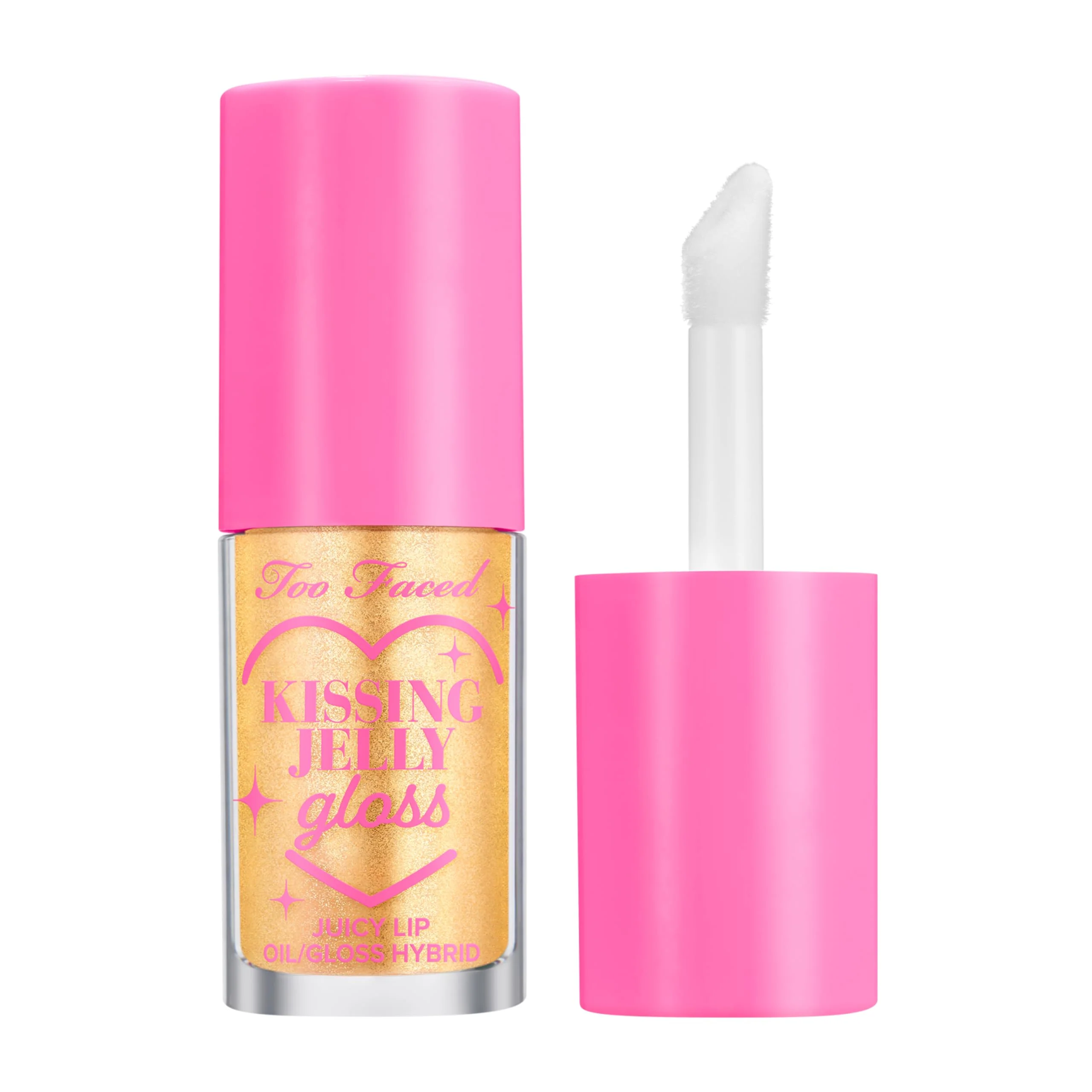 Too Faced Kissing Jelly Lip Oil + Gloss | Hydrating Lip Serum Treatment with Jojoba Oil for Instant Moisture and Glossy Shine, 0.15 Fl Oz, Pina Colada