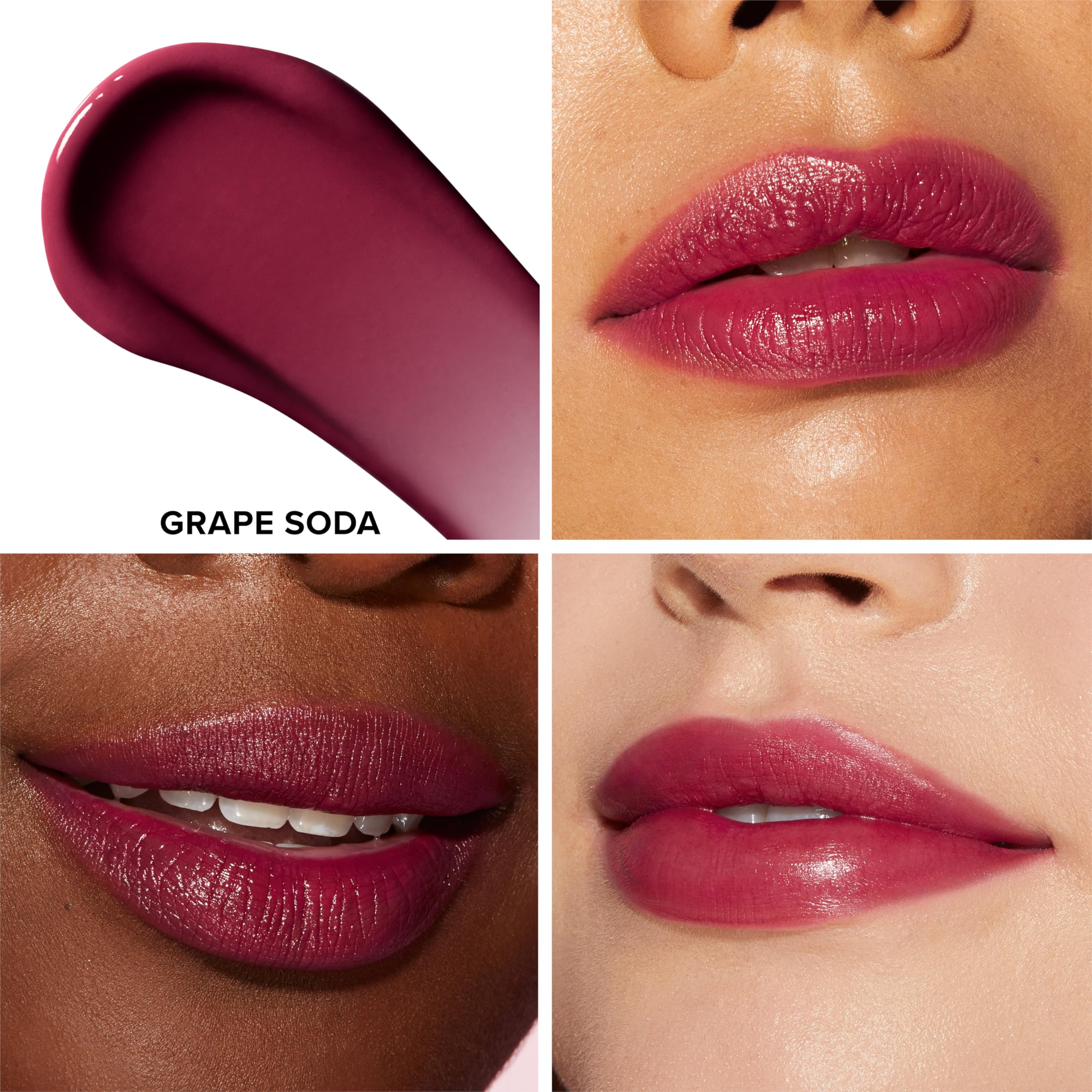 Too Faced Kissing Juicy Tint Lip Balm | Hydrating, Long Lasting Lip Stain for Instant Color + Shine with Juicy Scents, 0.10 Ounce, Grape Soda - Image 9
