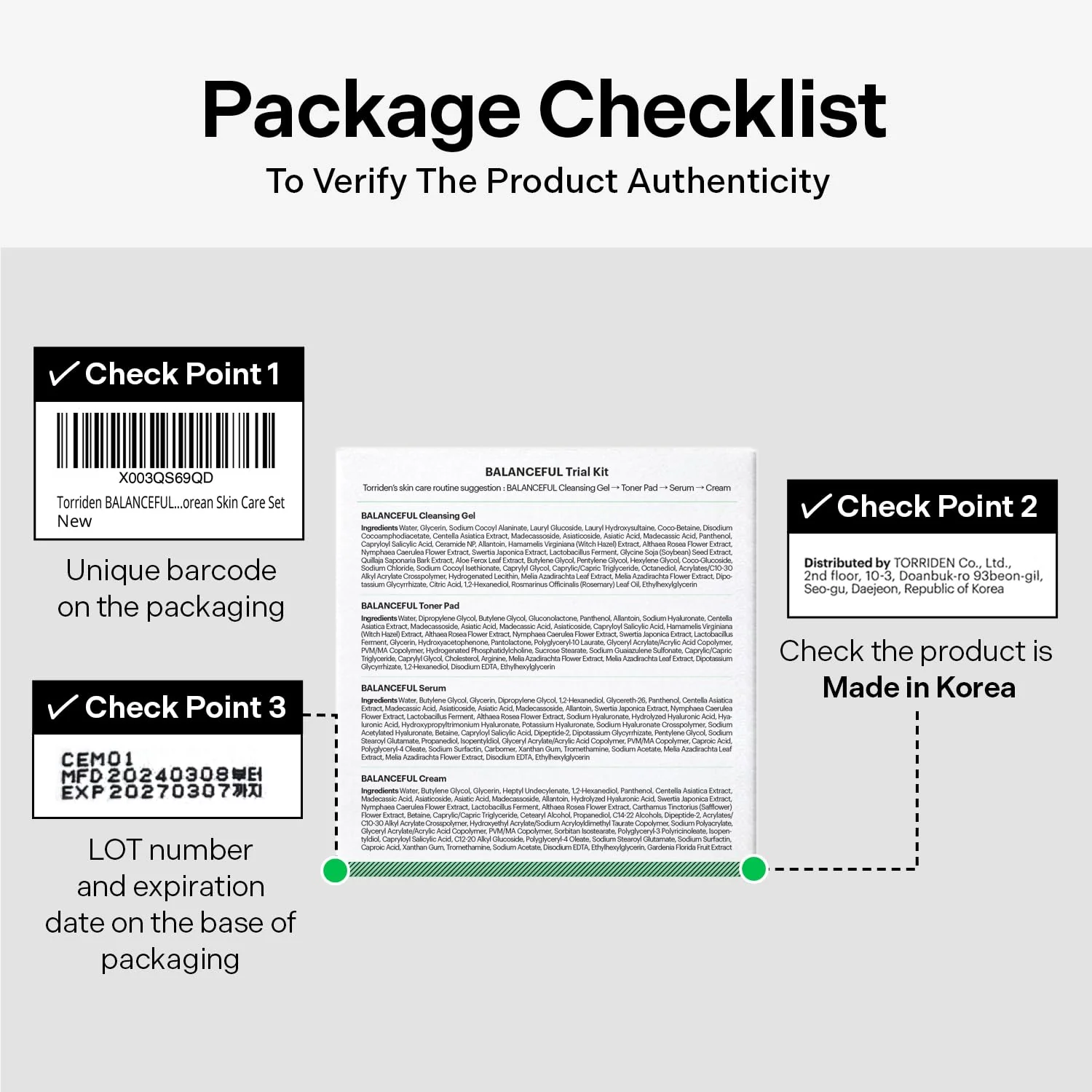 Torriden BALANCEFUL Cica Trial Kit, 5D Cica Infused Daily Skincare Kit - 4 Step Regimen with Cleansing Gel, Toner Pad, Serum, and Cream | Travel Essential | Korean Skin Care Set - Image 4