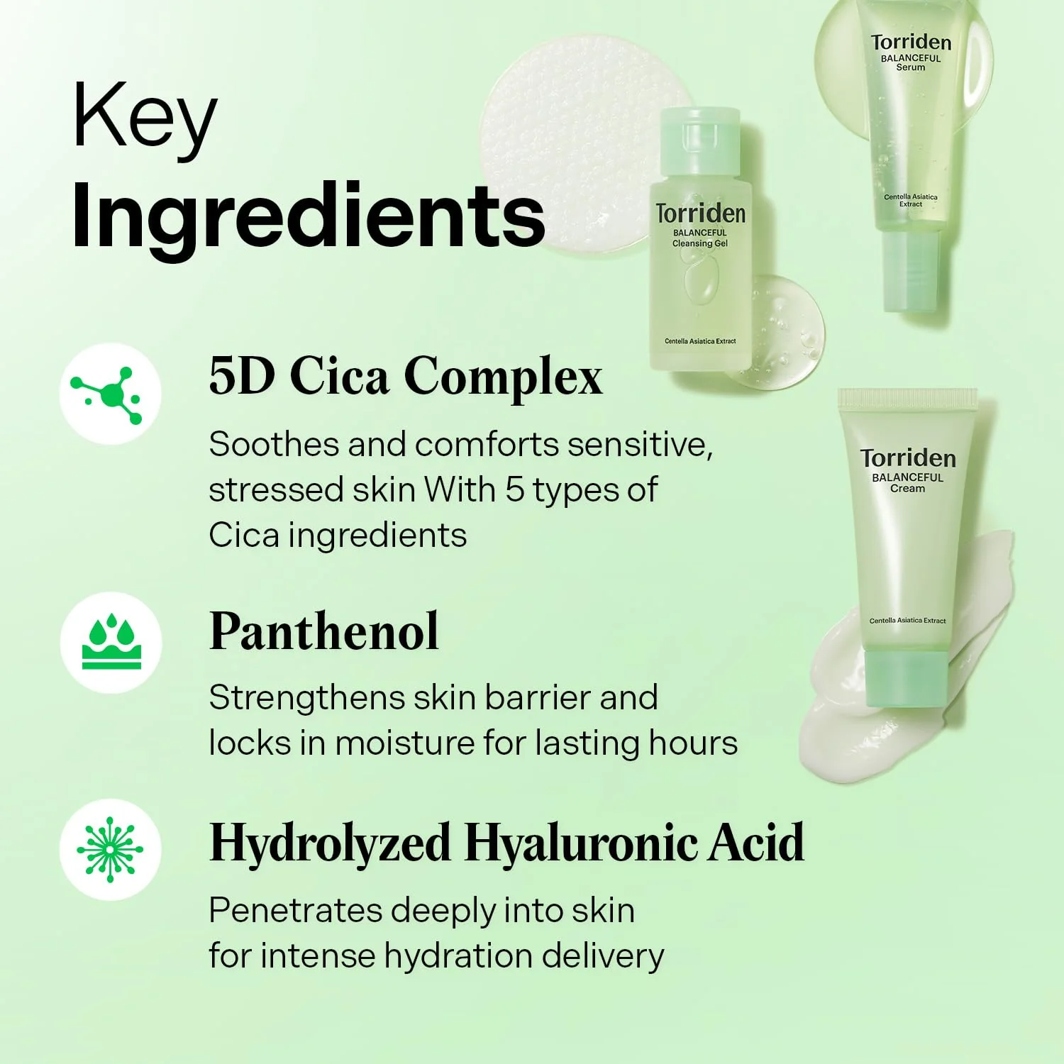 Torriden BALANCEFUL Cica Trial Kit, 5D Cica Infused Daily Skincare Kit - 4 Step Regimen with Cleansing Gel, Toner Pad, Serum, and Cream | Travel Essential | Korean Skin Care Set - Image 7