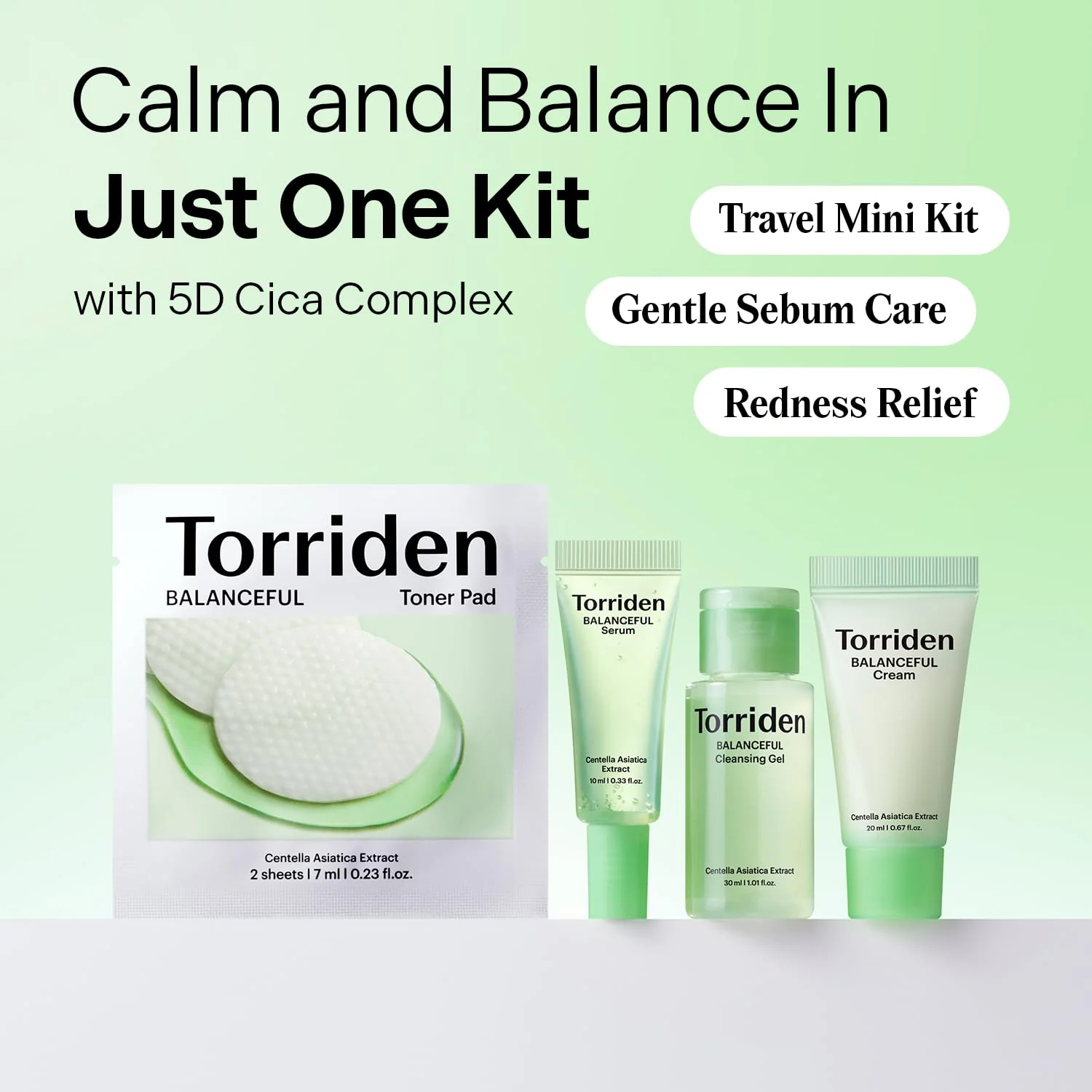 Torriden BALANCEFUL Cica Trial Kit, 5D Cica Infused Daily Skincare Kit - 4 Step Regimen with Cleansing Gel, Toner Pad, Serum, and Cream | Travel Essential | Korean Skin Care Set - Image 9