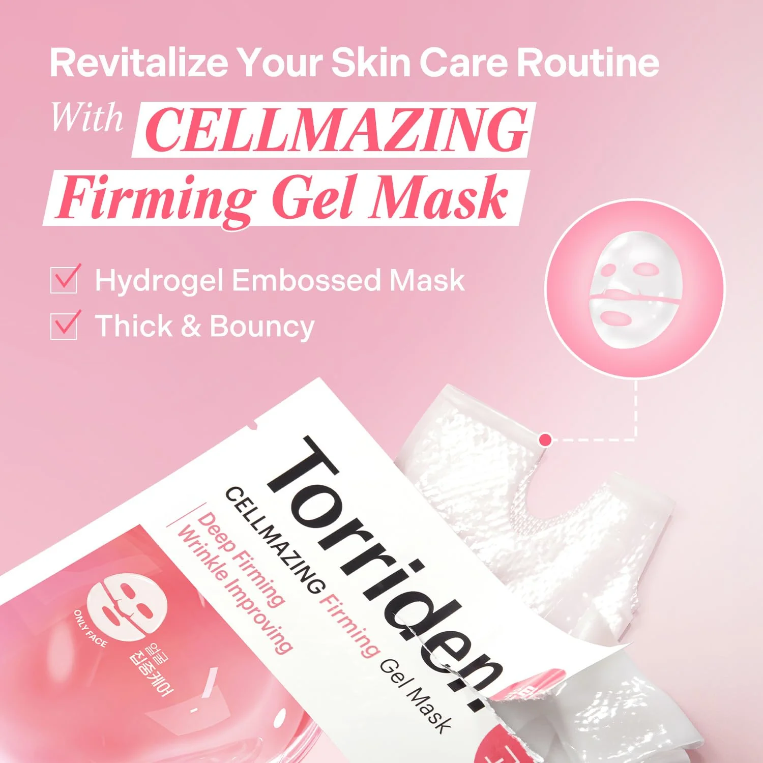 Torriden CELLMAZING Collagen Firming Gel Sheet Mask for Face Only (4 Pack) | Smoother, Firmer-Looking Skin with 5D Collagen Complex | Korean Facial Mask - Image 8
