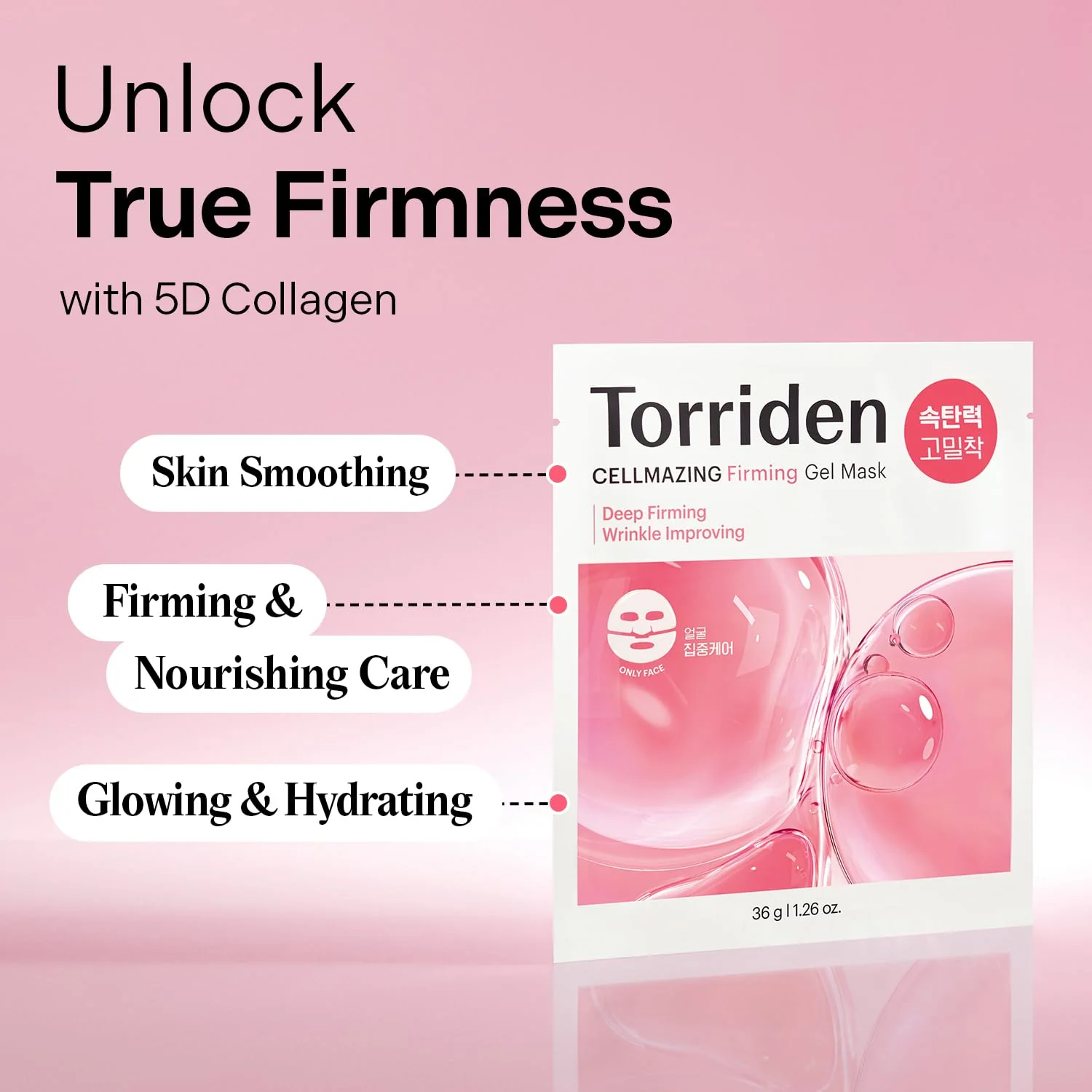 Torriden CELLMAZING Collagen Firming Gel Sheet Mask for Face Only (4 Pack) | Smoother, Firmer-Looking Skin with 5D Collagen Complex | Korean Facial Mask - Image 9