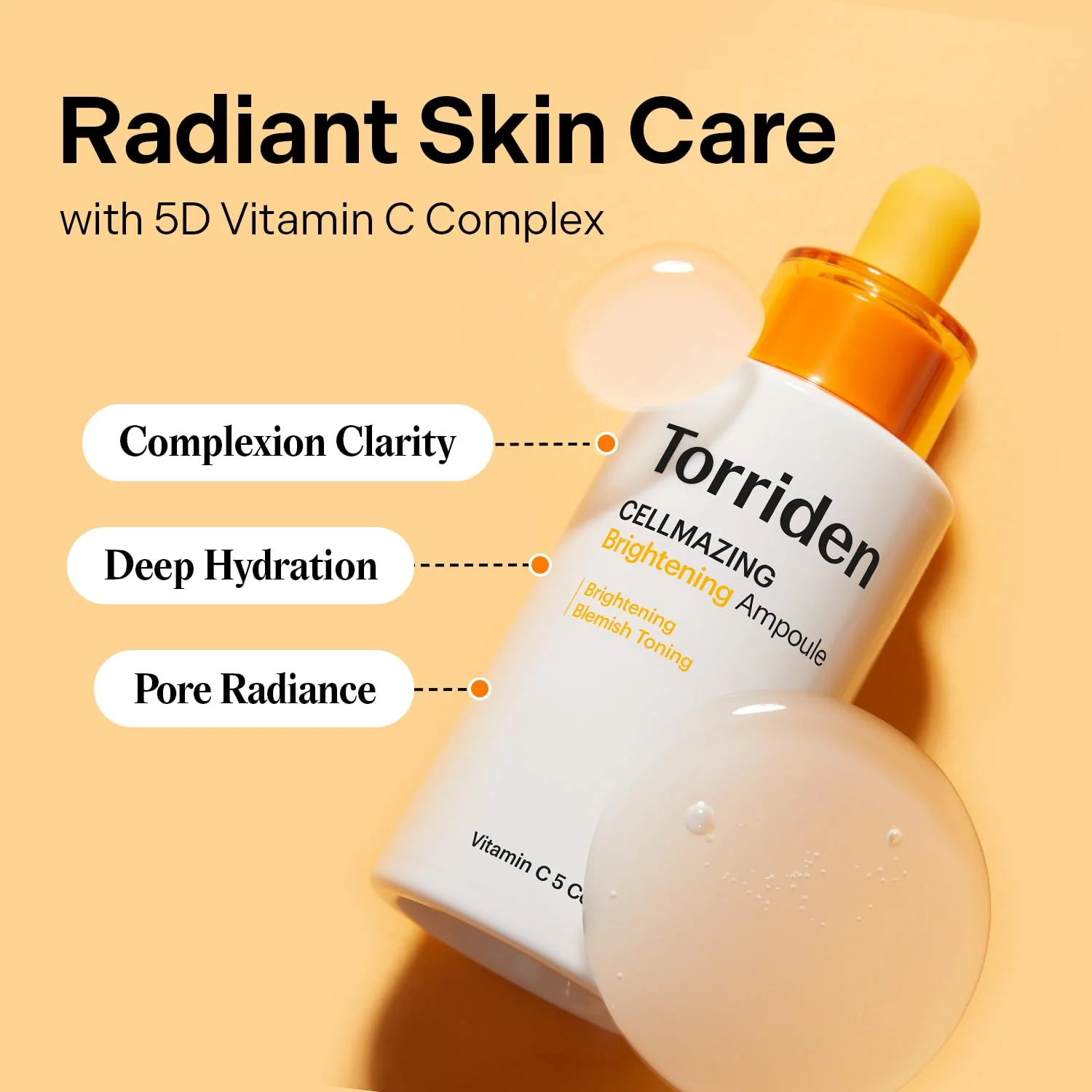 Torriden CELLMAZING Vita C Ampoule 30ml (1.01 fl.oz.) | Refining Sagging Pores and Skin Texture | 5D Vitamin C, Seaweed Complex, Panthenol | Korean Facial Serum - Image 9
