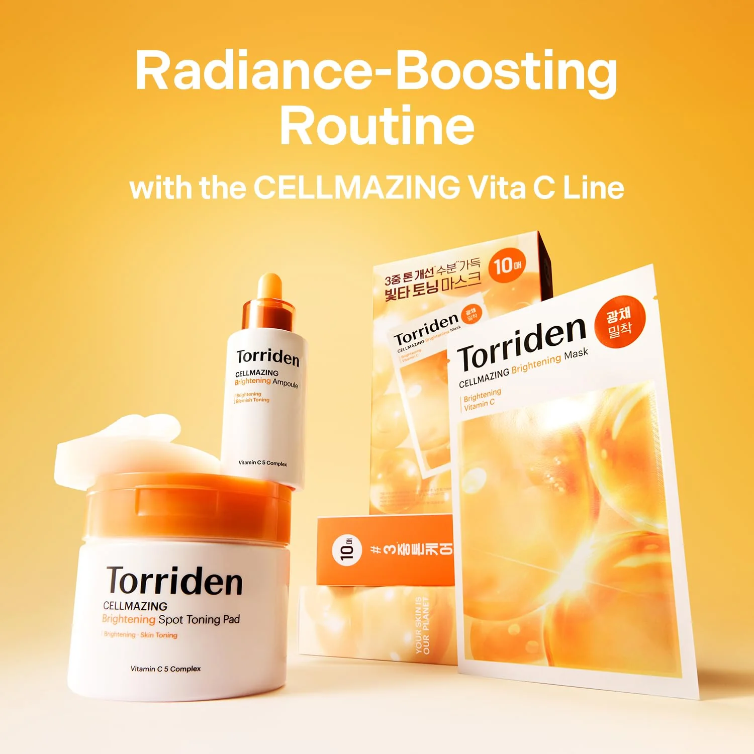 Torriden CELLMAZING Vita C Facial Mask (10 Sheets) | Radiance & Glow Boosting Korean Sheet Mask | Improving Overall Skin Tone | 5D Vitamin C + Niacinamide | Korean Face Mask - Image 3