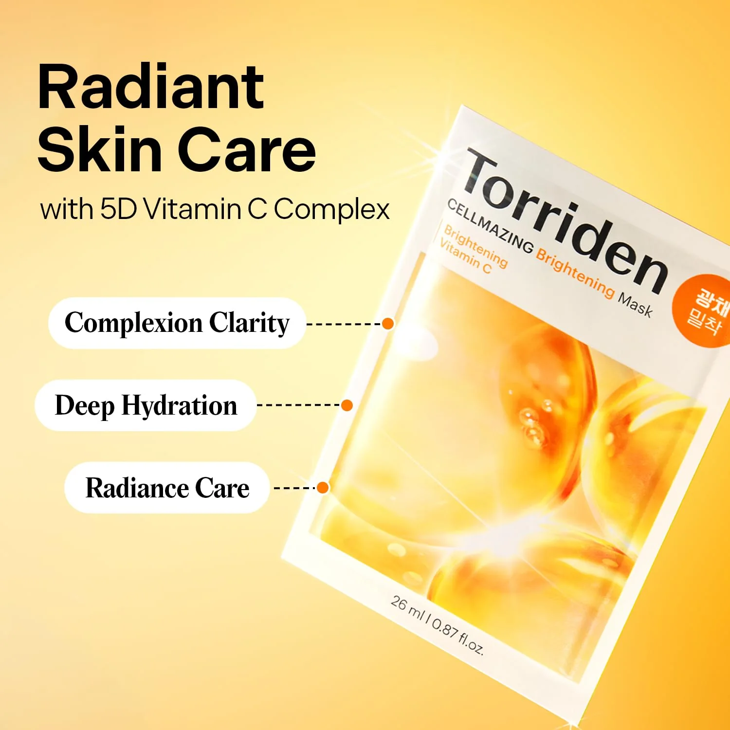 Torriden CELLMAZING Vita C Facial Mask (10 Sheets) | Radiance & Glow Boosting Korean Sheet Mask | Improving Overall Skin Tone | 5D Vitamin C + Niacinamide | Korean Face Mask - Image 9