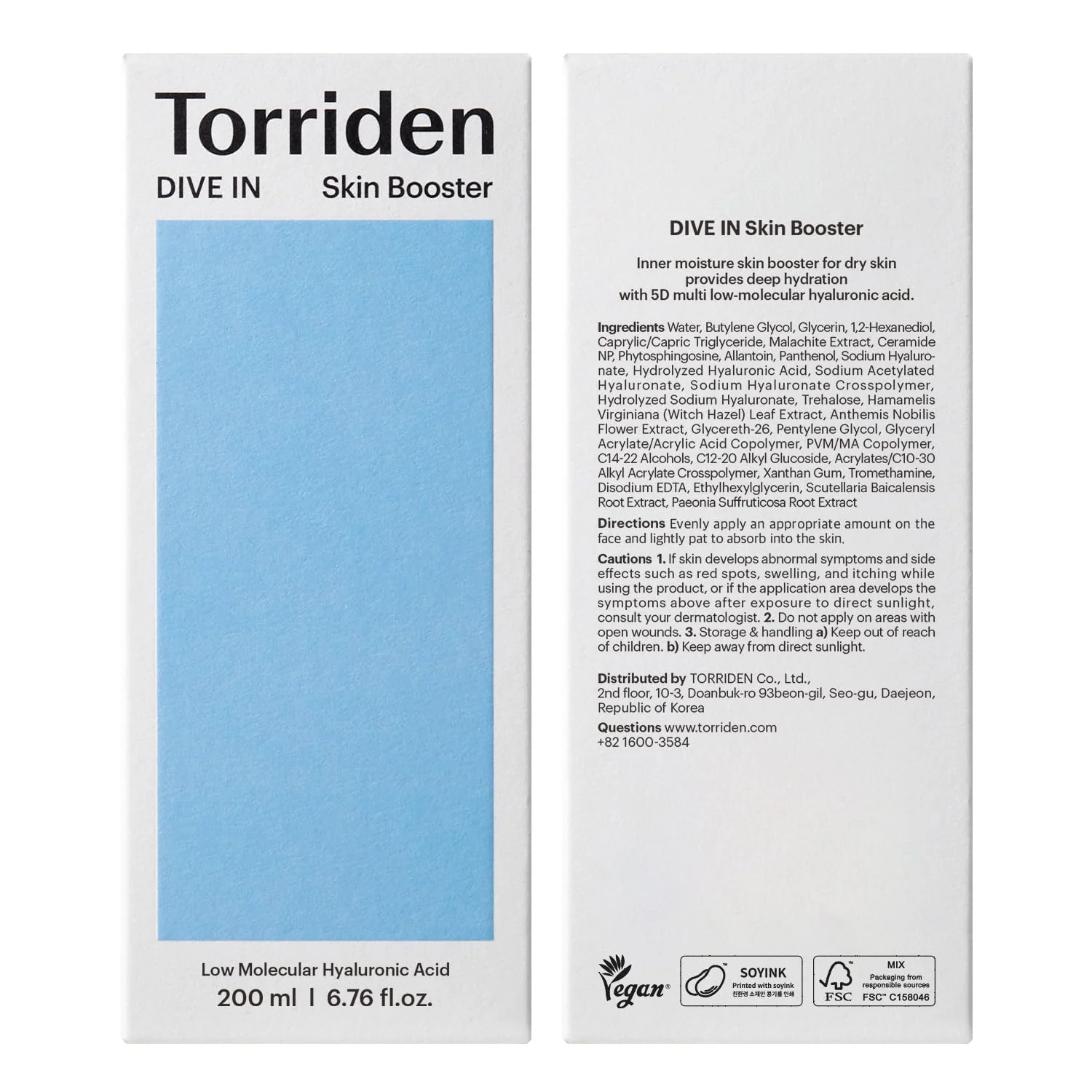 Torriden DIVE IN Skin Booster 200ml (6.76 fl. oz.) | Deep Nourishing Facial Toner for Dry, Sensitive Skin | Hyaluronic Acid, Panthenol, Ceramide - Image 2