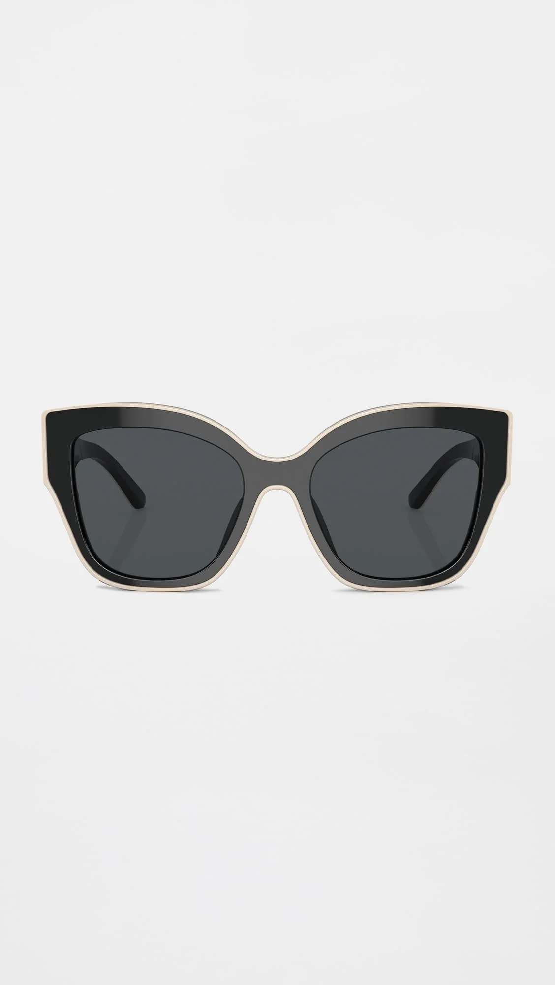 Tory Burch Women's Monogram Butterfly Sunglasses, Black With Ivory Piping, 54/19/140 - Image 4