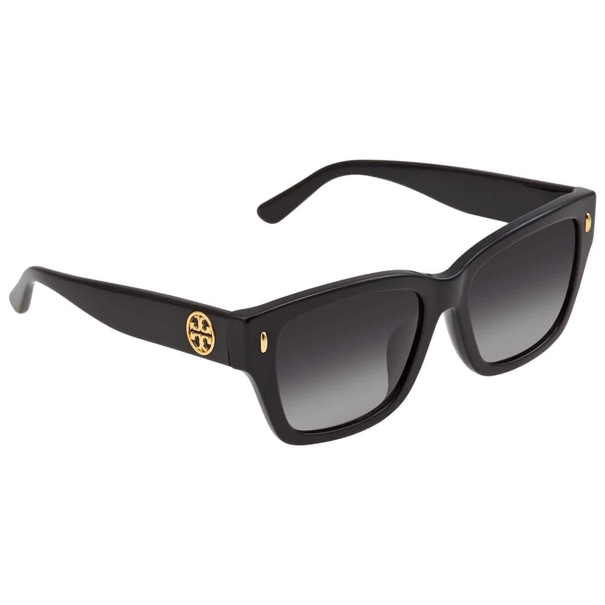 Tory Burch Womens TY7167U Universal Fit Sunglasses Black Rectangular 53mm