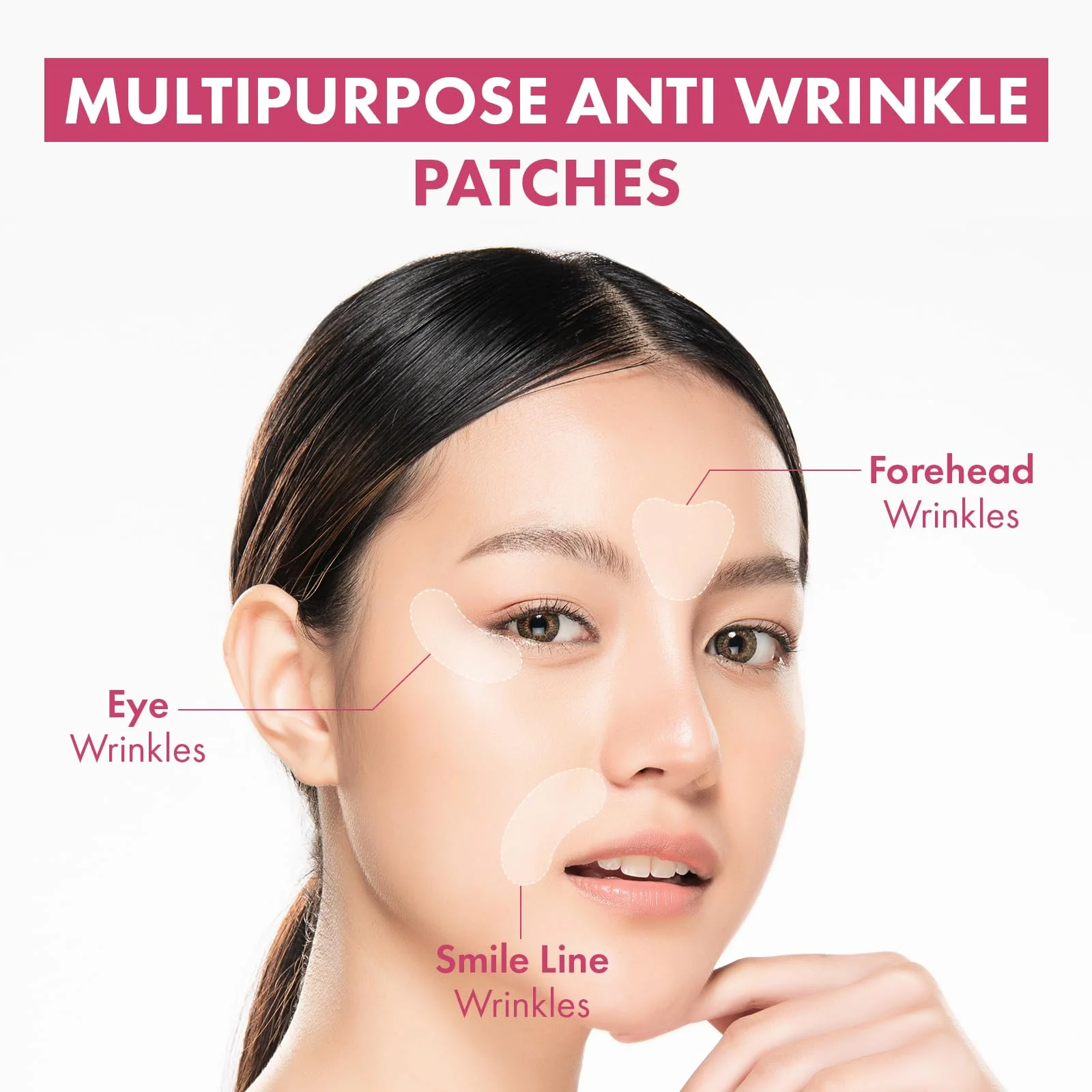 TOSOWOONG Anti-Wrinkle Patch with Hydrolyzed Collagen, Forehead & Eye & Smile Line Wrinkle Patches, Anti-Wrinkle Tape, K-Beauty Overnight Under Eye Patches, Korean Skincare, 5ea (10patches X 5) - Image 6