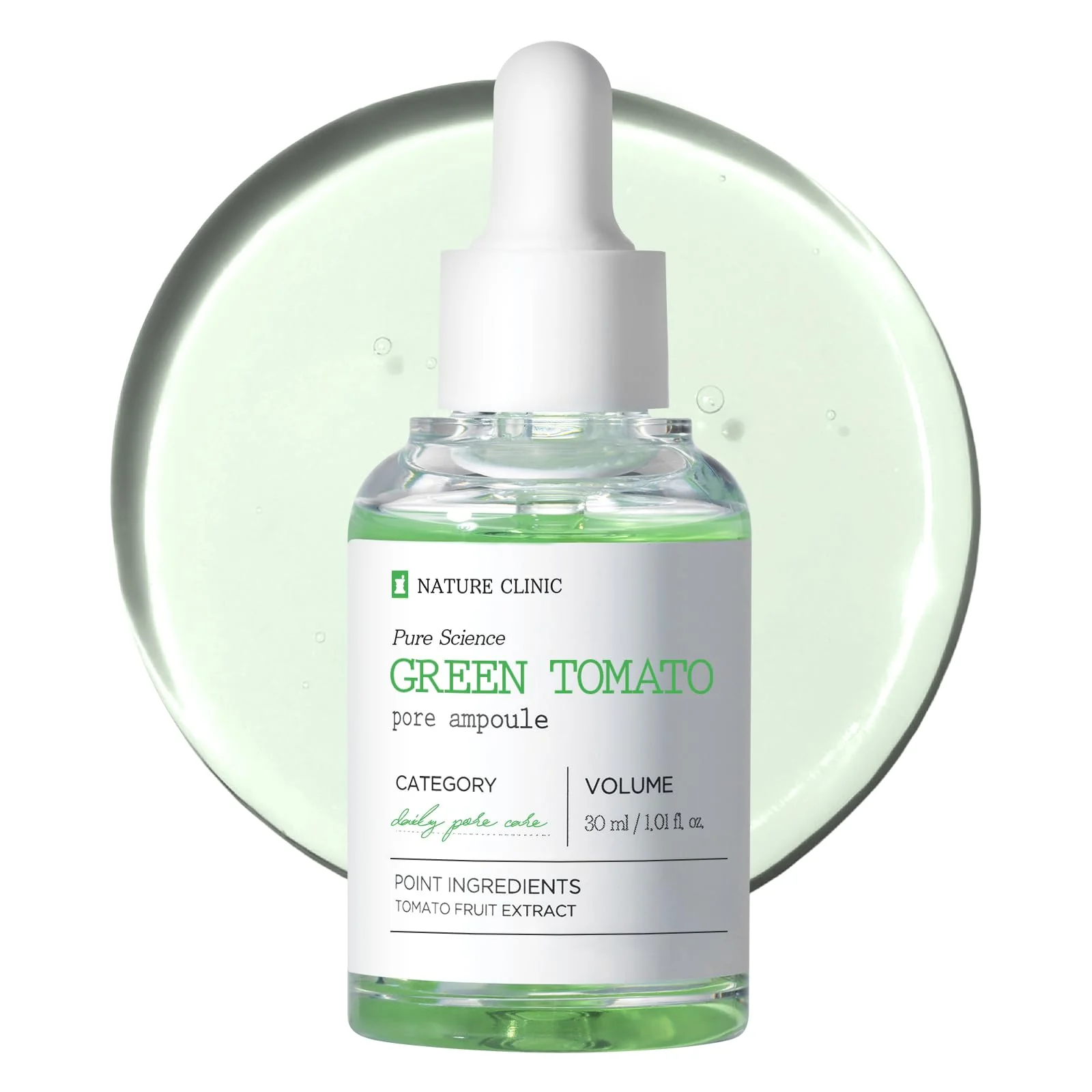 TOSOWOONG Green Tomato Pore Ampoule with Green Tomato, Witch Hazel and Hyaluronic Acid for Face Moisturizer and Pore Minimizing Treatment, Korean Skincare, 30ml, 1.01 fl. oz.
