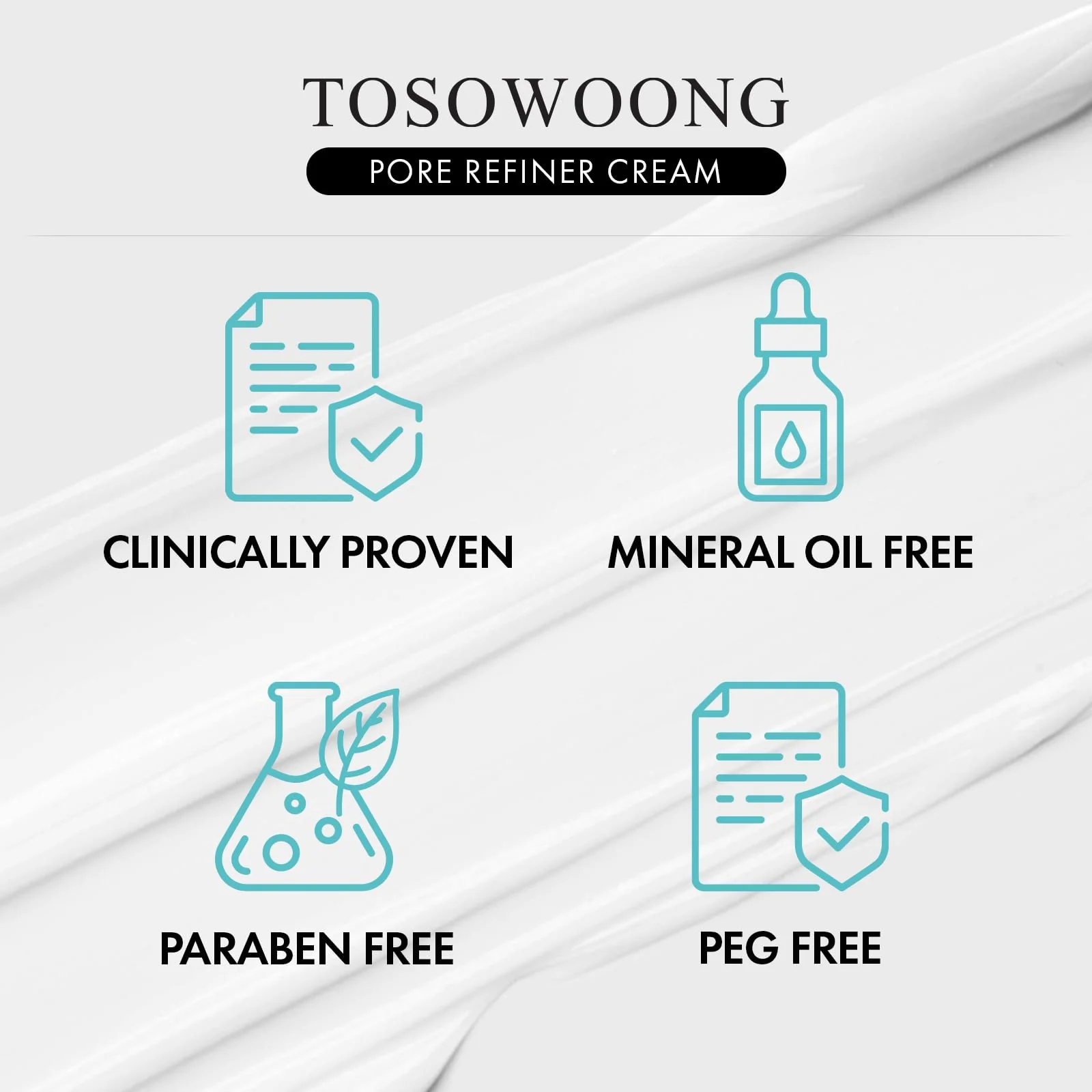 TOSOWOONG Pore Refiner Cream, Pore Minimizer with AHA - Glycolic Acid and Lactic Acid, Oil Control Face Moisturizer for Oily Skin, Texture Smoothing for Fine Lines, Korean Skincare, 50g / 1.76 oz. - Image 3