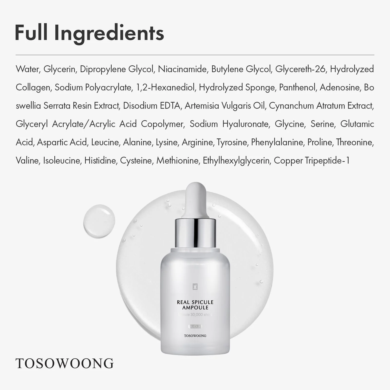 TOSOWOONG Real Spicule Ampoule with 30,000 Shots, Niacinamide, Panthenol, Liquid Skin Booster Serum, Pore Minimizer, Exfoliating, Dead Skin Cells, Skin Texture, Korean Skincare, 30ml, 1.01 fl. oz. - Image 2