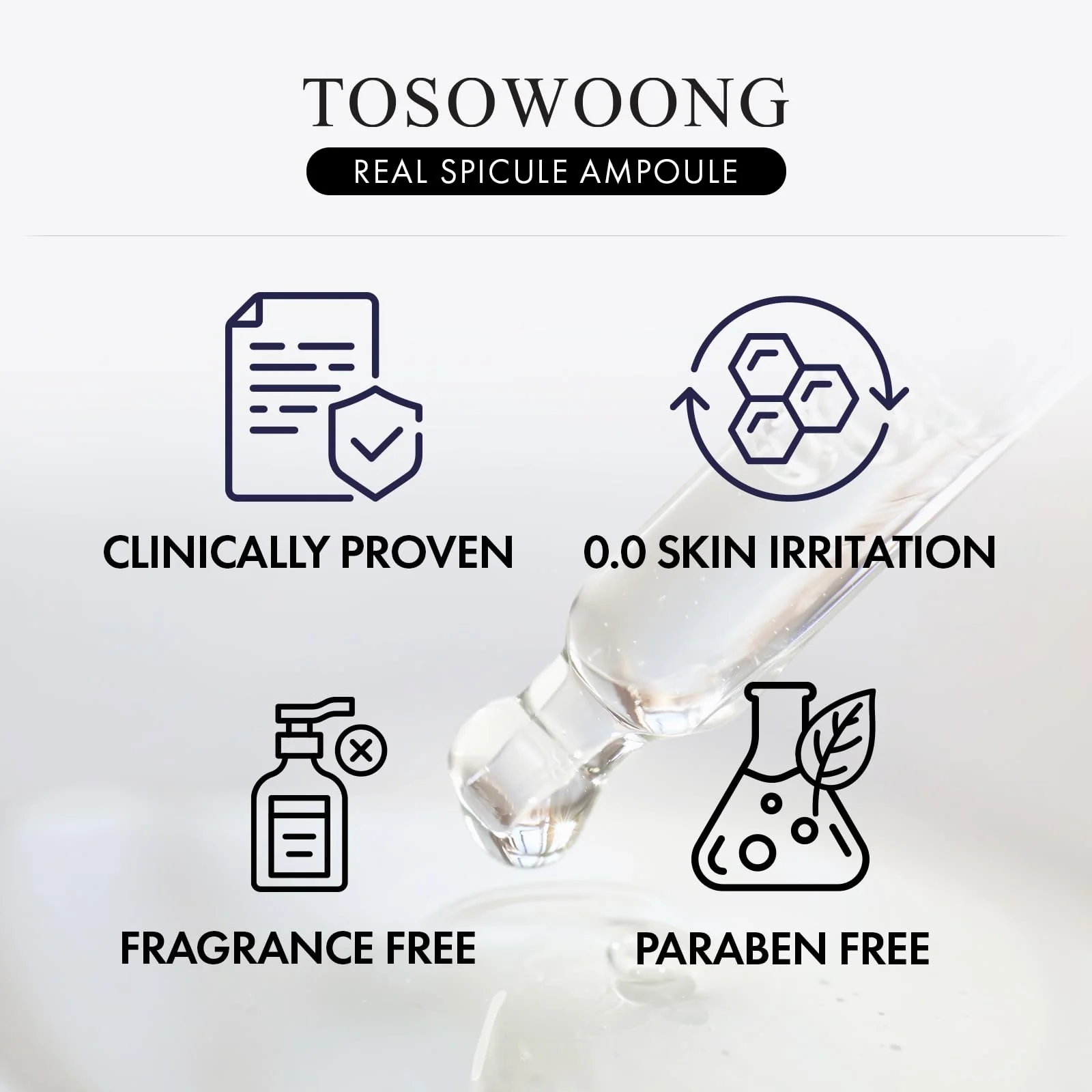TOSOWOONG Real Spicule Ampoule with 30,000 Shots, Niacinamide, Panthenol, Liquid Skin Booster Serum, Pore Minimizer, Exfoliating, Dead Skin Cells, Skin Texture, Korean Skincare, 30ml, 1.01 fl. oz. - Image 3